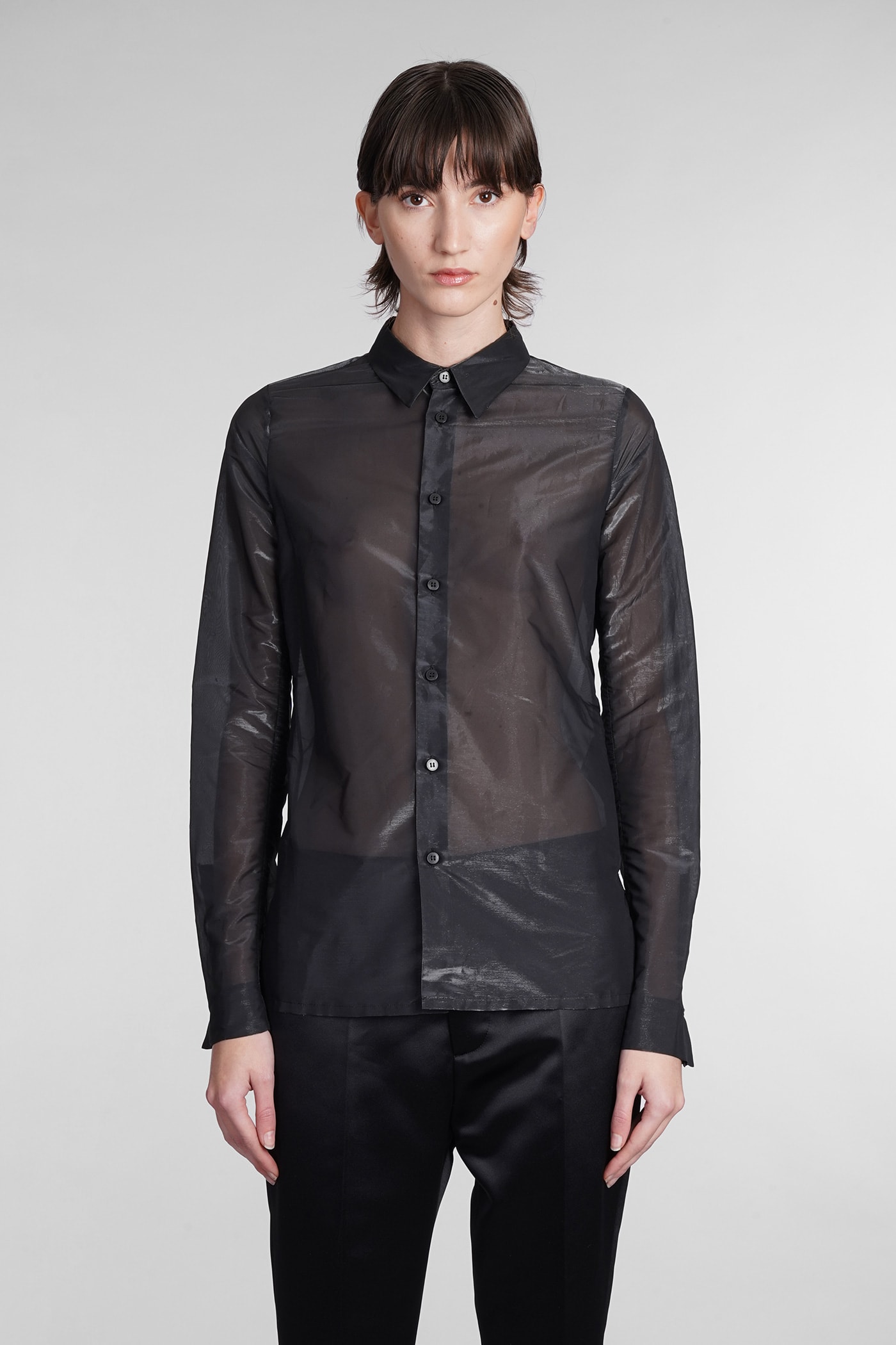 Sapio Shirt In Black Synthetic Fibers