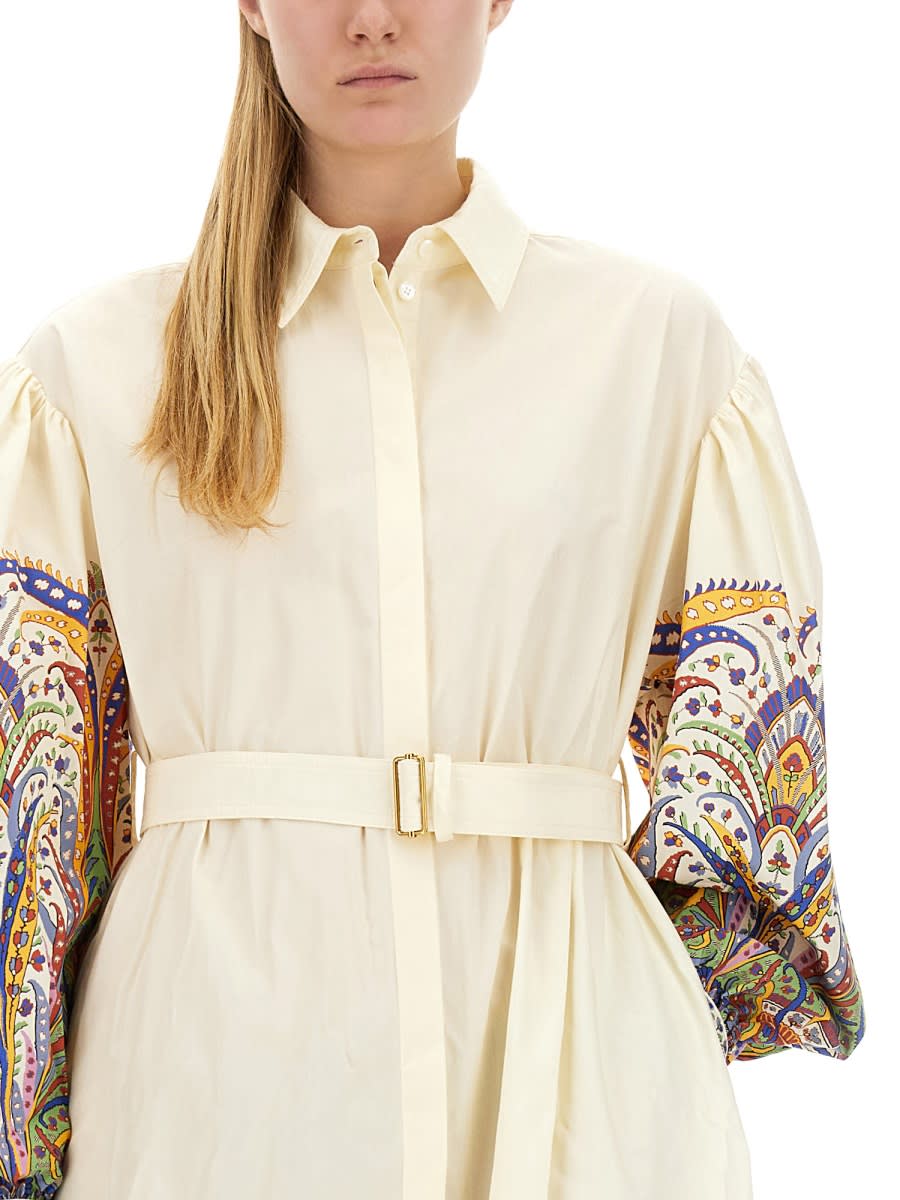 Shop Etro Chemisier Dress In Ivory