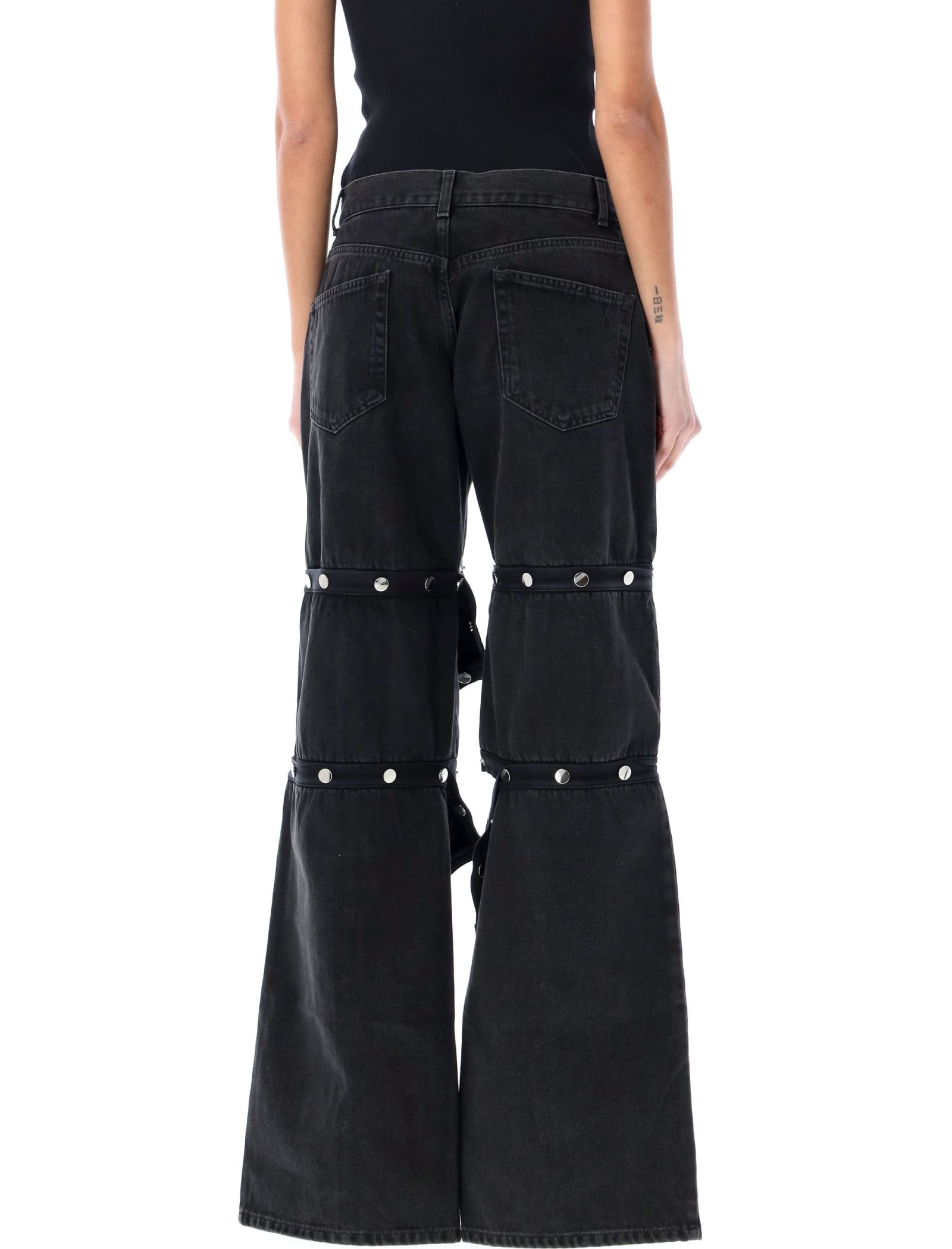 Shop Attico Jeans With Snaps In Black
