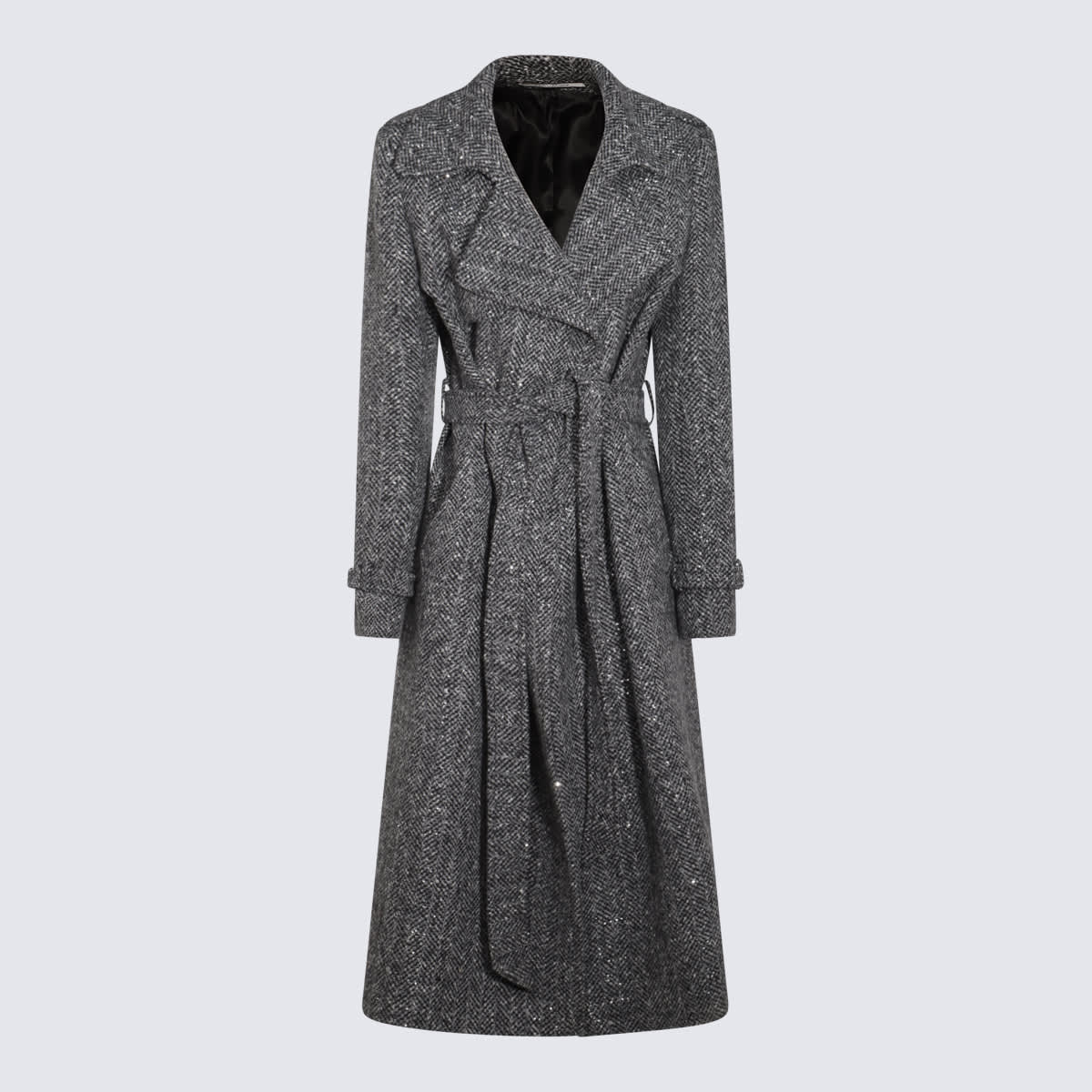 Shop Tagliatore Grey Carola Wool Coat