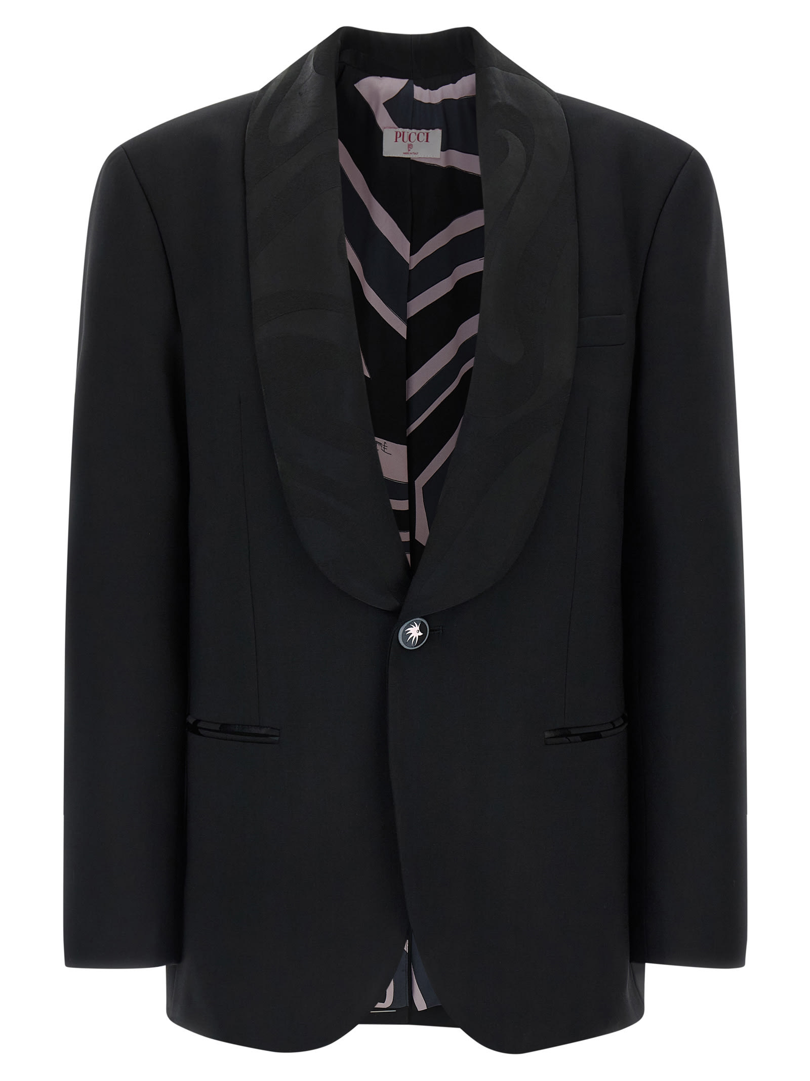 Pucci Labirinto Single-breasted Blazer In Black