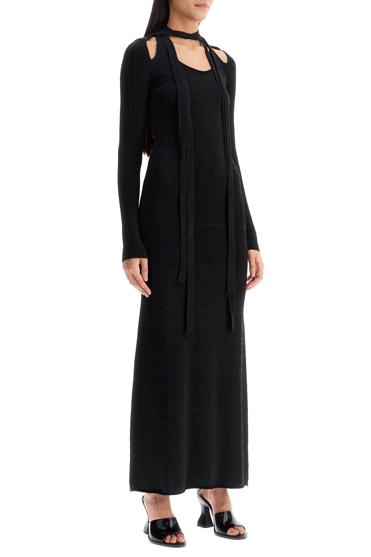 Shop Y/project Maxi Knit Dress In Italian In Black (black)