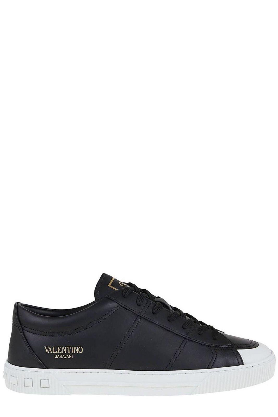 Shop Valentino Garavani Cityplanet Lace-up Sneakers In Black