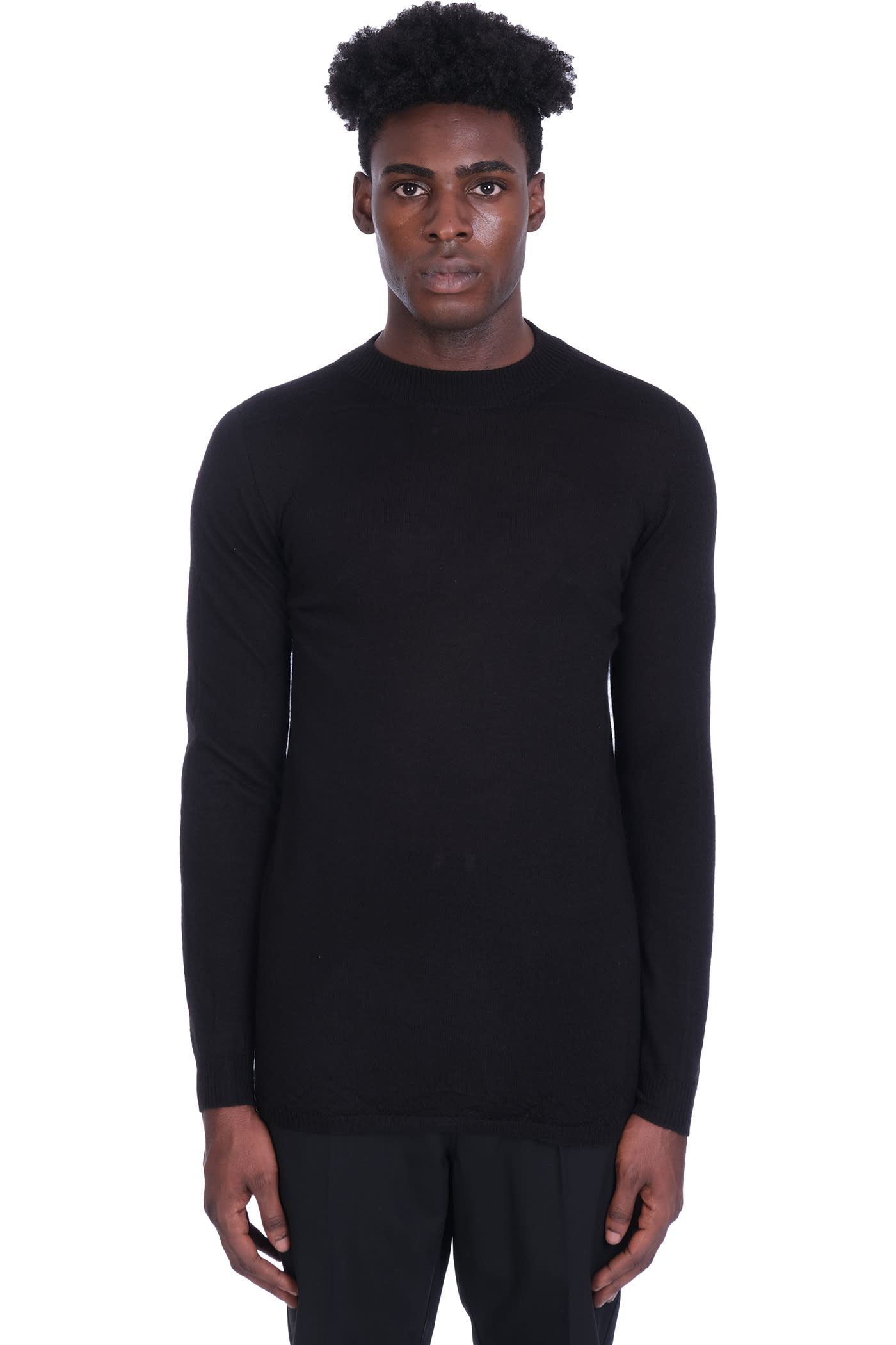 Rick Owens Level Lupetto Knitwear In Black Cashmere