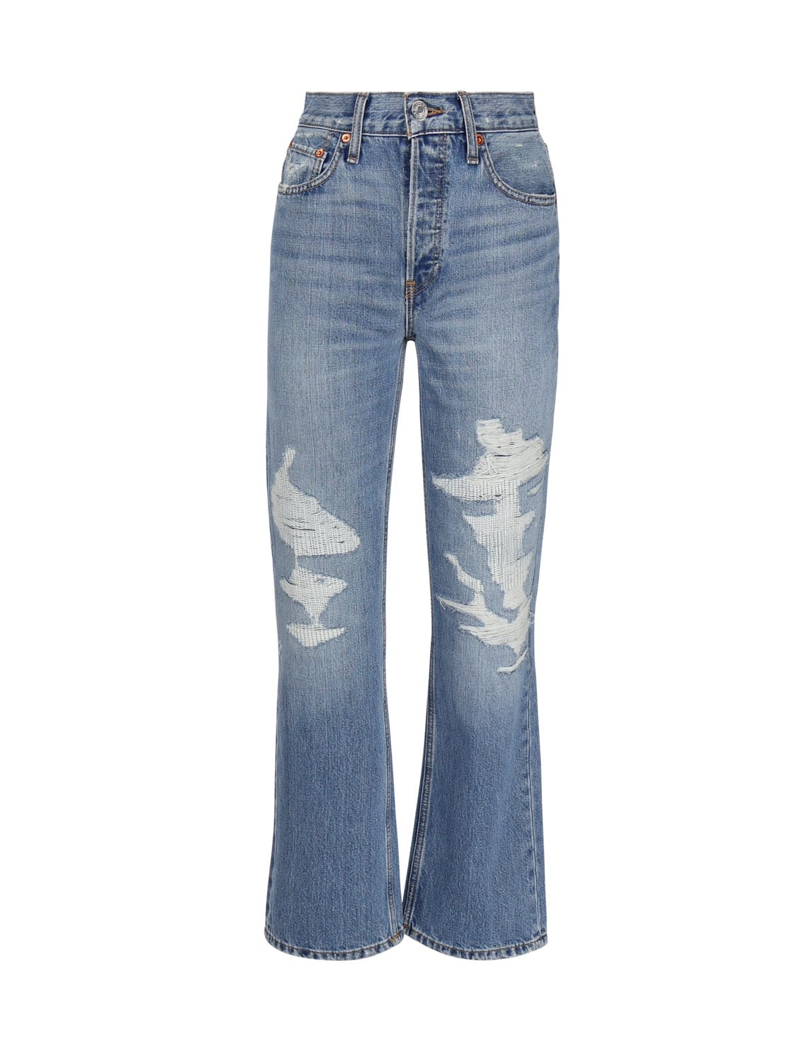 Shop Re/done Comfortable Cut Jeans In Blue