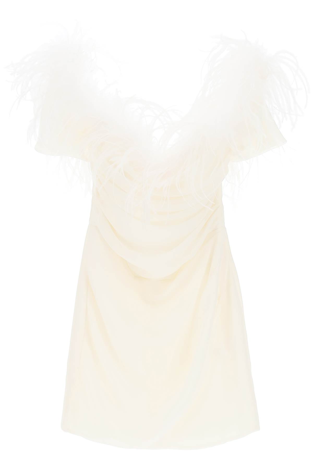 Giuseppe di Morabito Mini Dress In Poly Georgette With Feathers