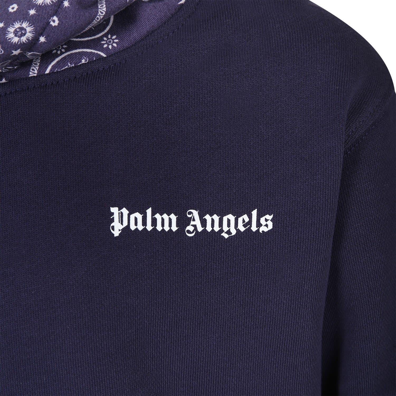 Shop Palm Angels Blu Sweatshirt For Boy With Logo In Black