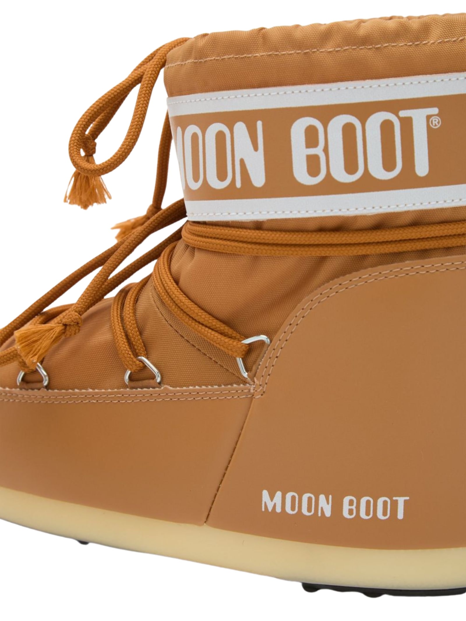 Moon Boot Icon Low Nylon Ankle Boots With Padded Shaft In Brown