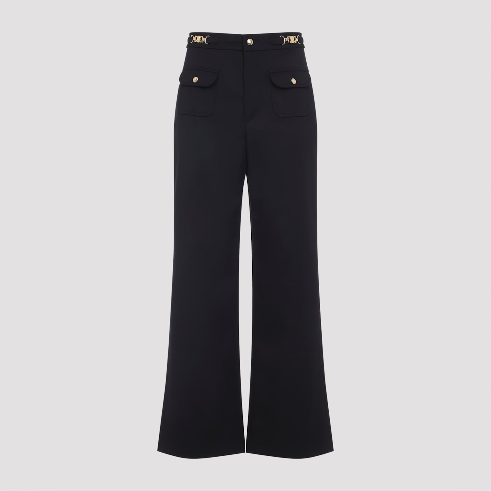 Celine Wool Pants In Black