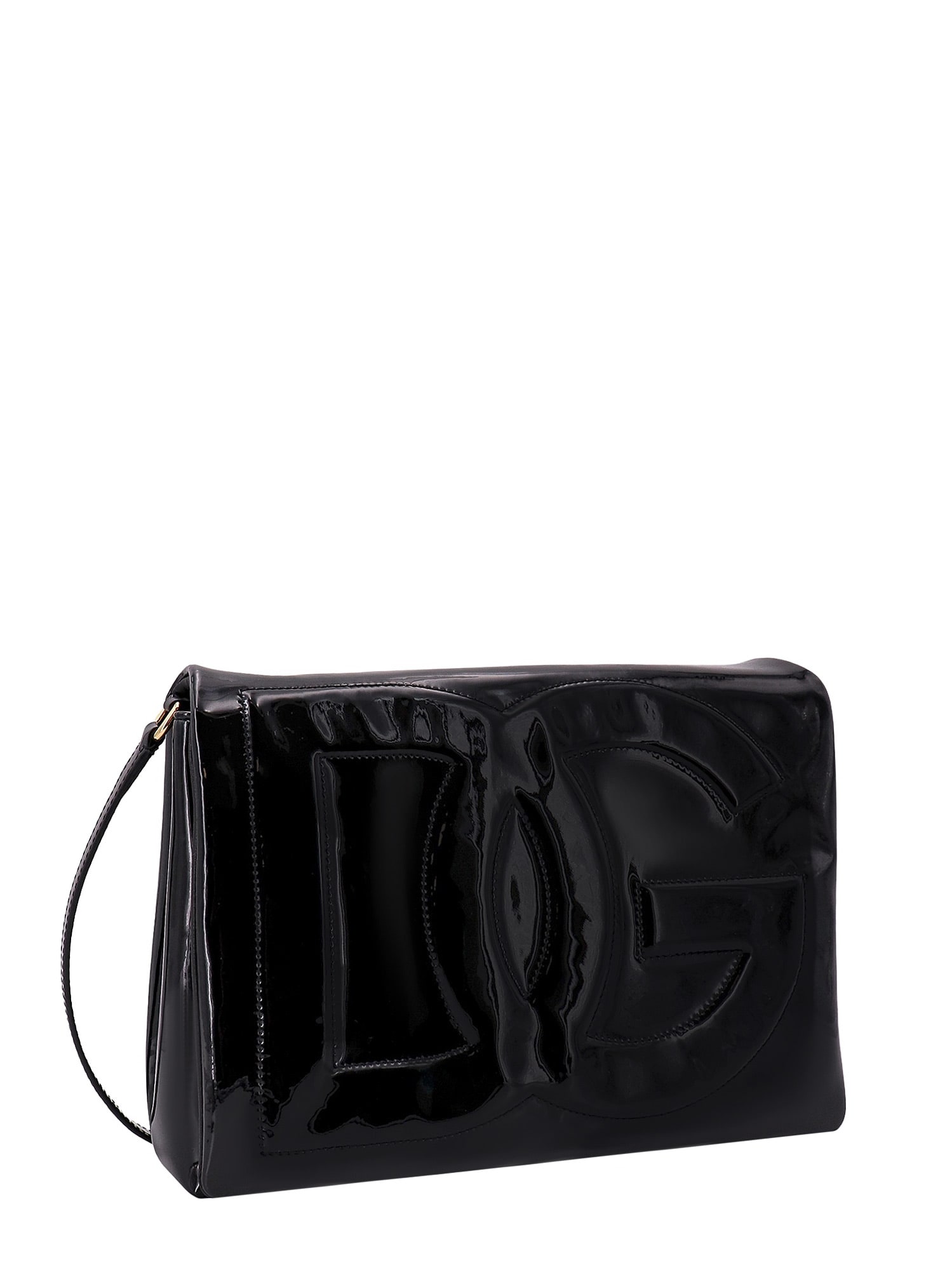 Shop Dolce & Gabbana Dg Logo Shoulder Bag In Black