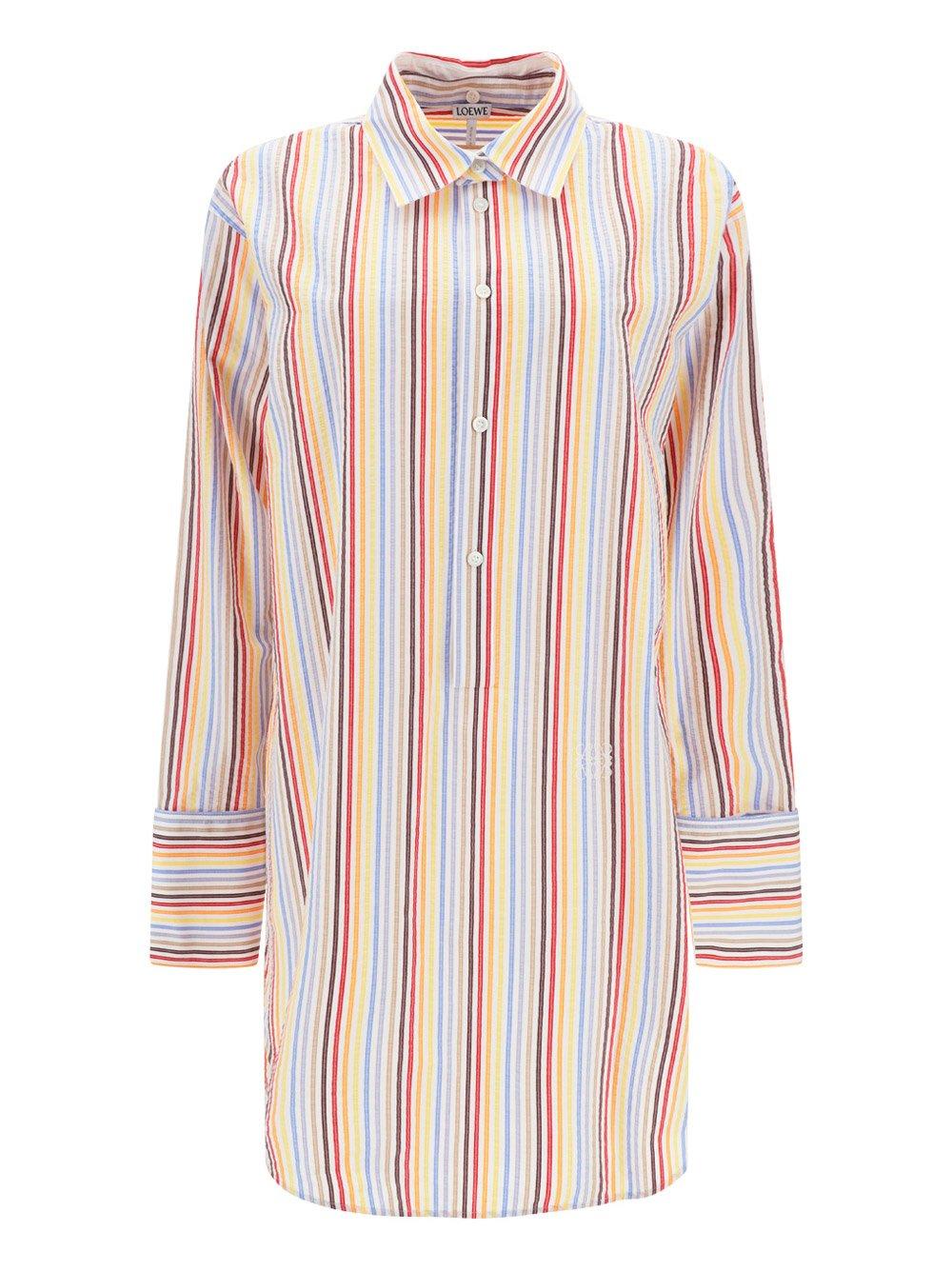 Loewe Striped Buttoned Shirt In Multicolor | ModeSens