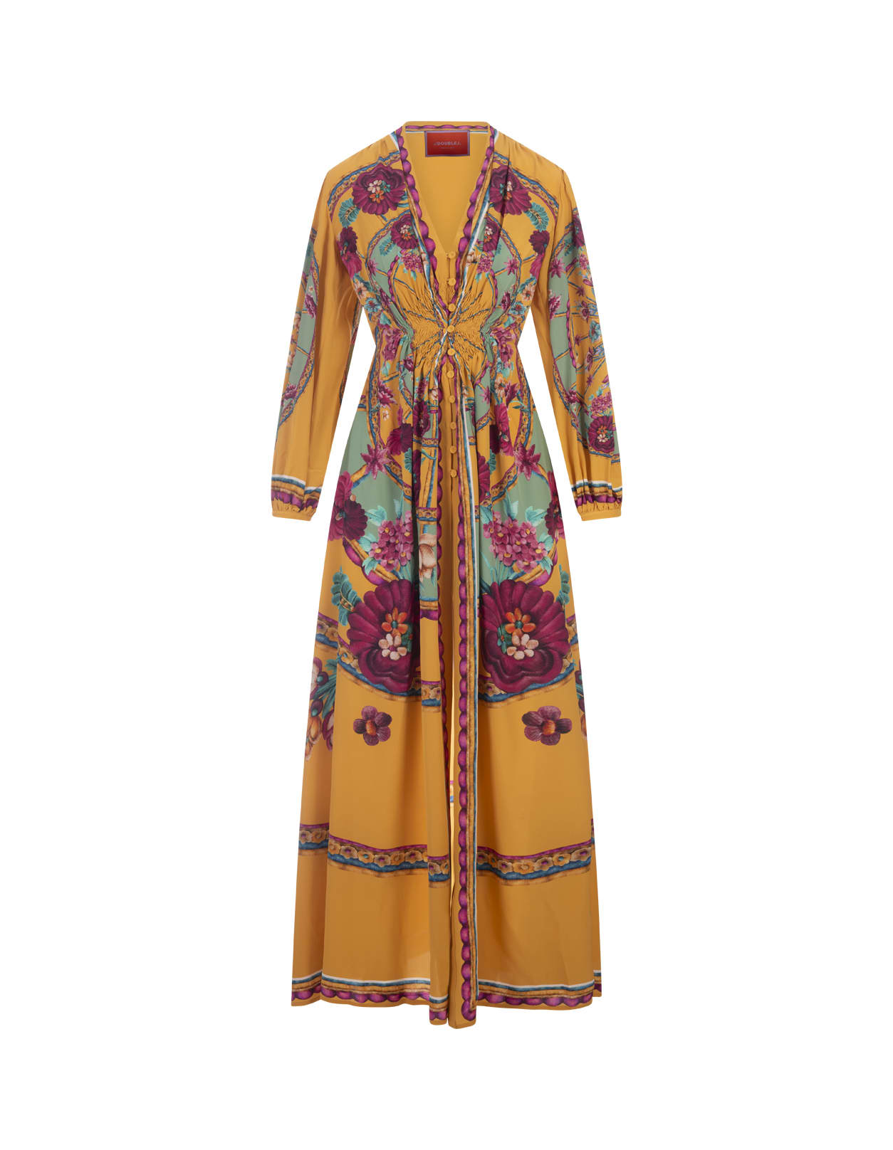 Zodiac Placée Marigold Silk Twill Long Dress