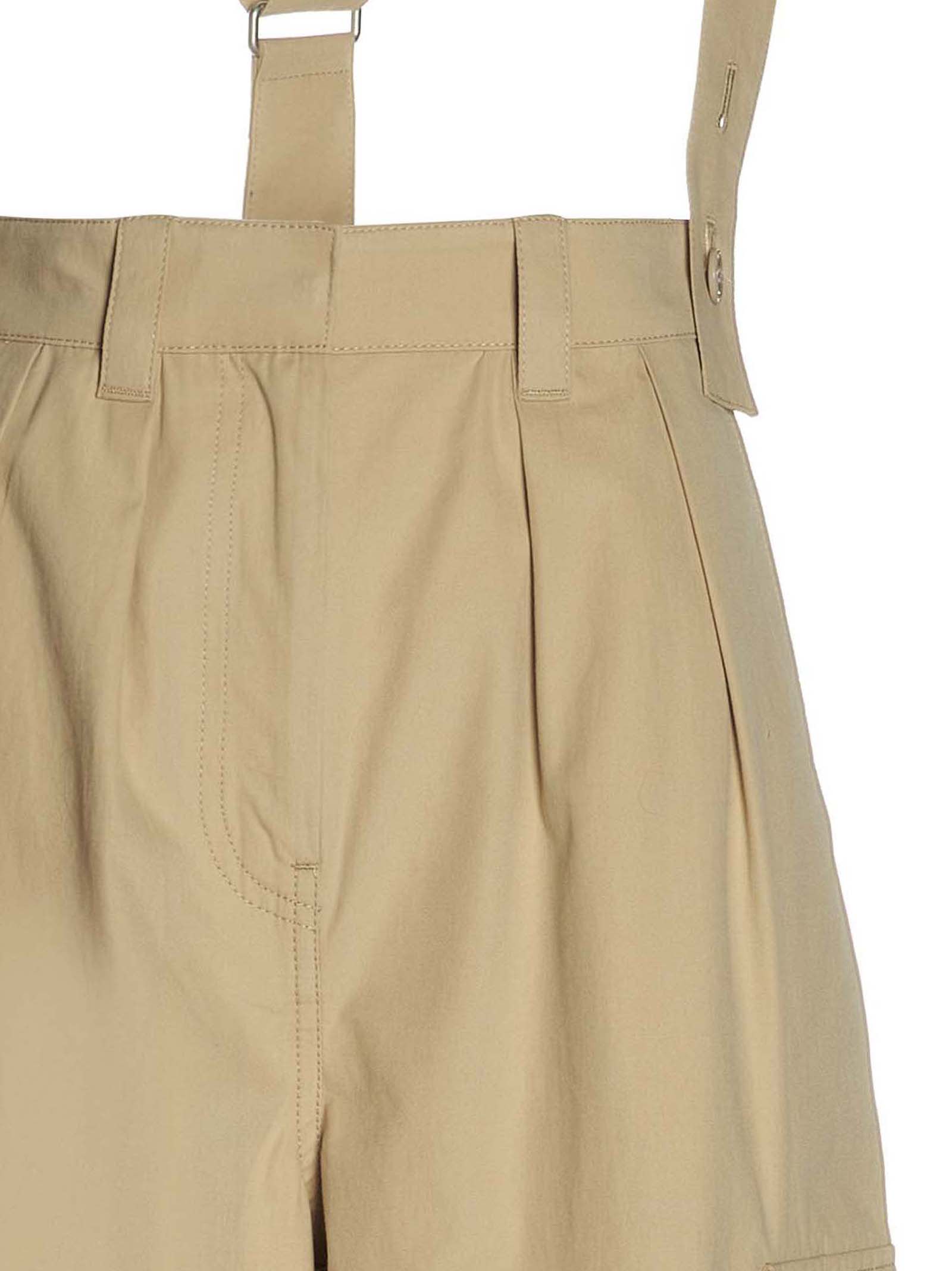 Shop Kenzo Cargo Pants With Braces In Beige