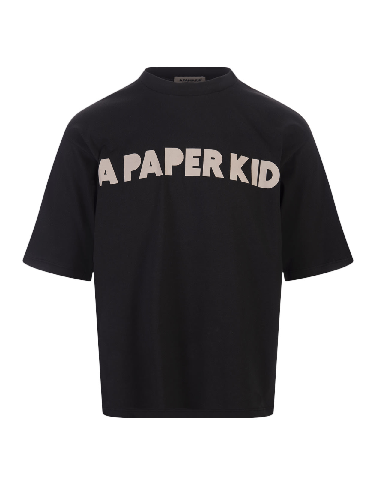 Shop A Paper Kid Black T-shirt With Logo On Chest
