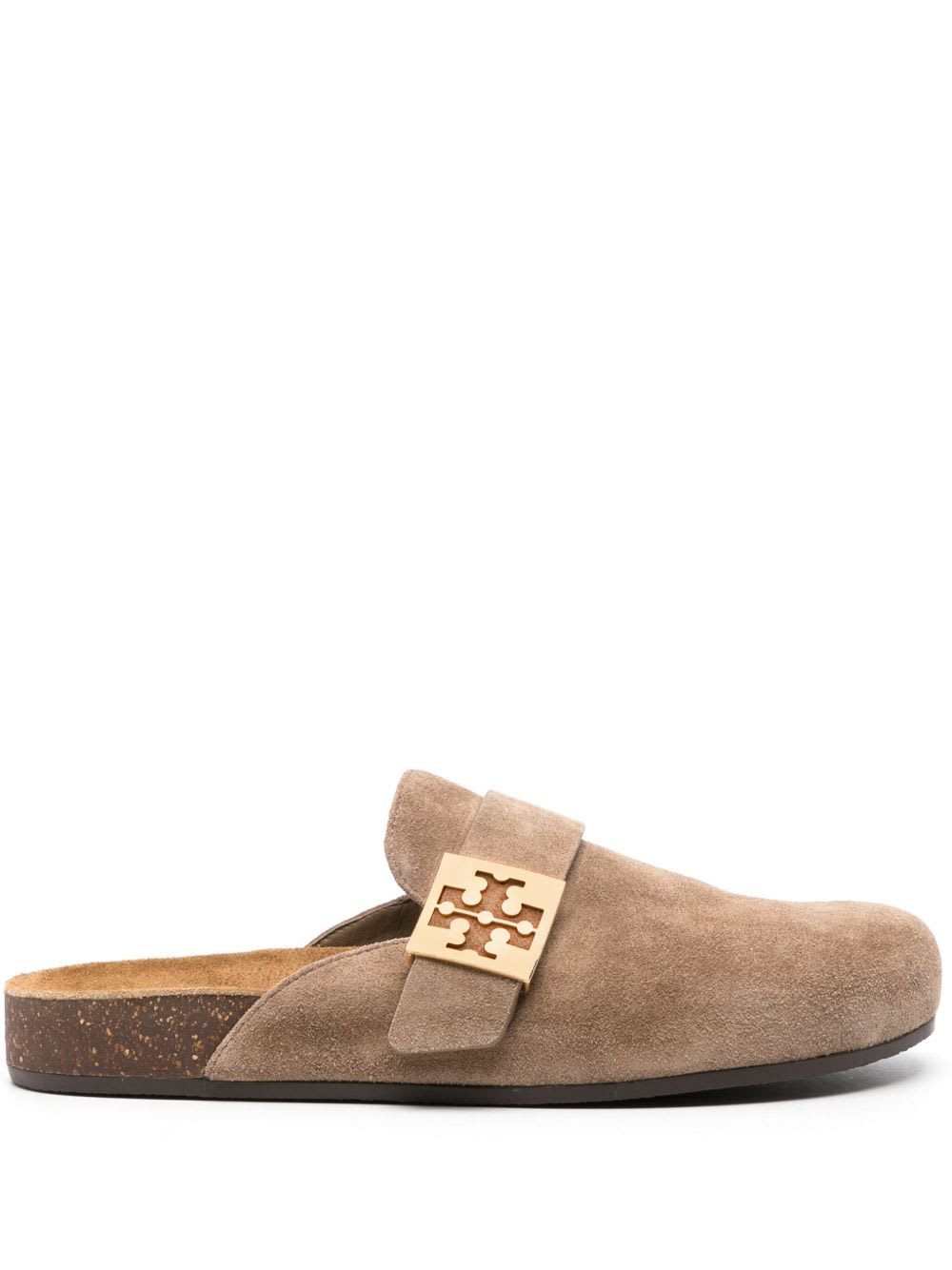 Tory Burch Mellow Suede Leather Slippers In Brown