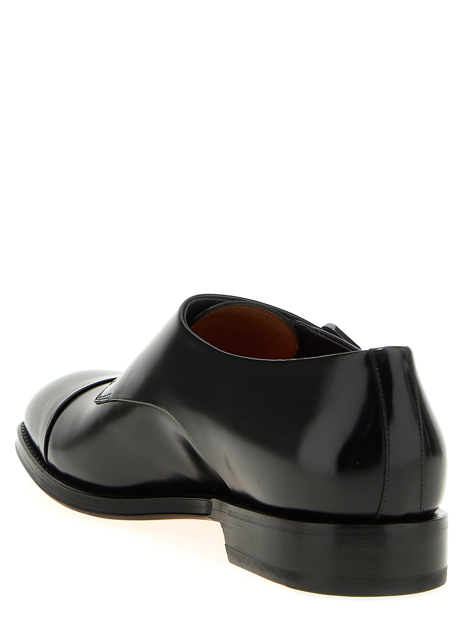 Shop Santoni Belt Derby In Black