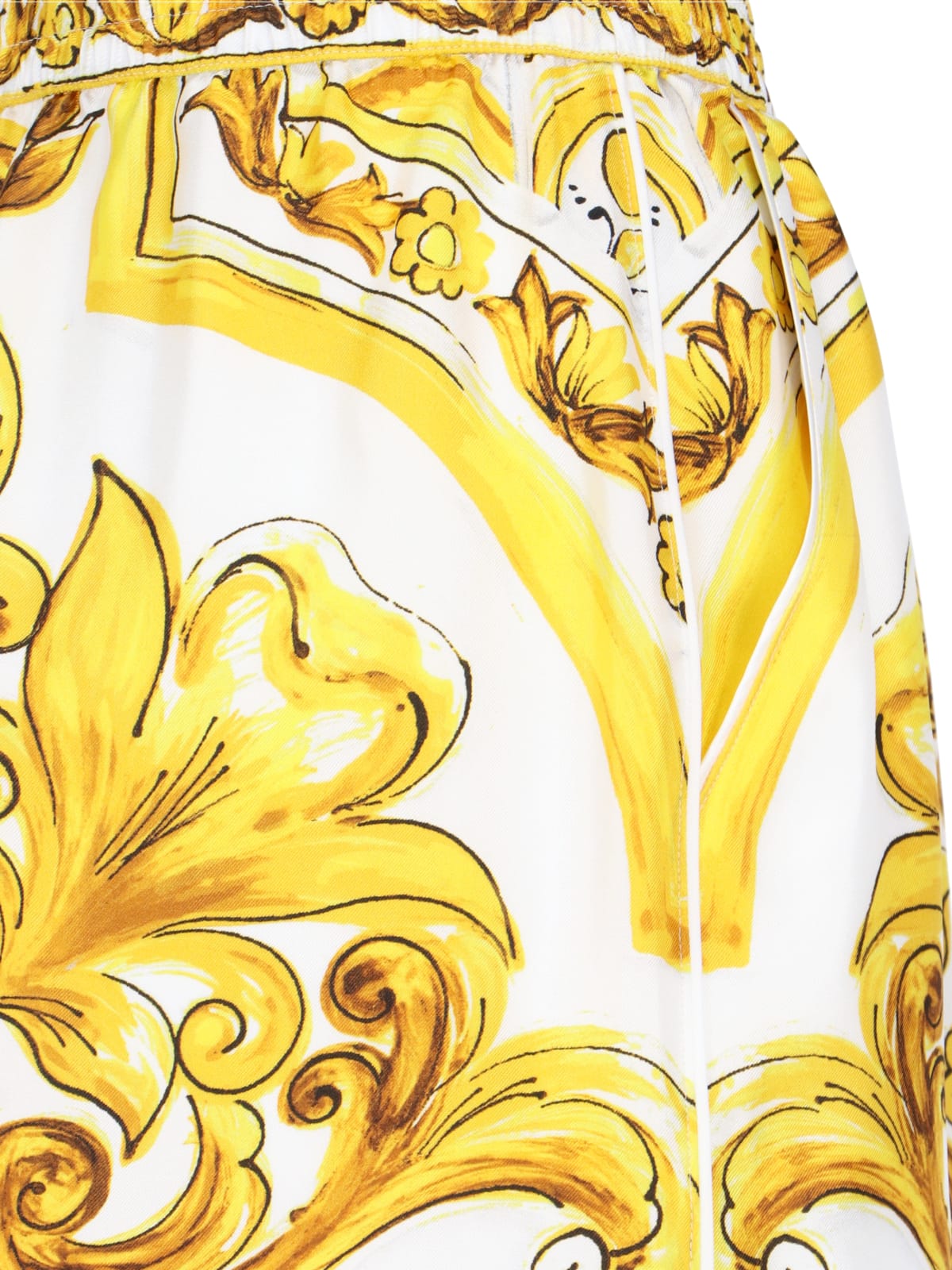 Shop Dolce & Gabbana Maiolica Print Shorts In Yellow