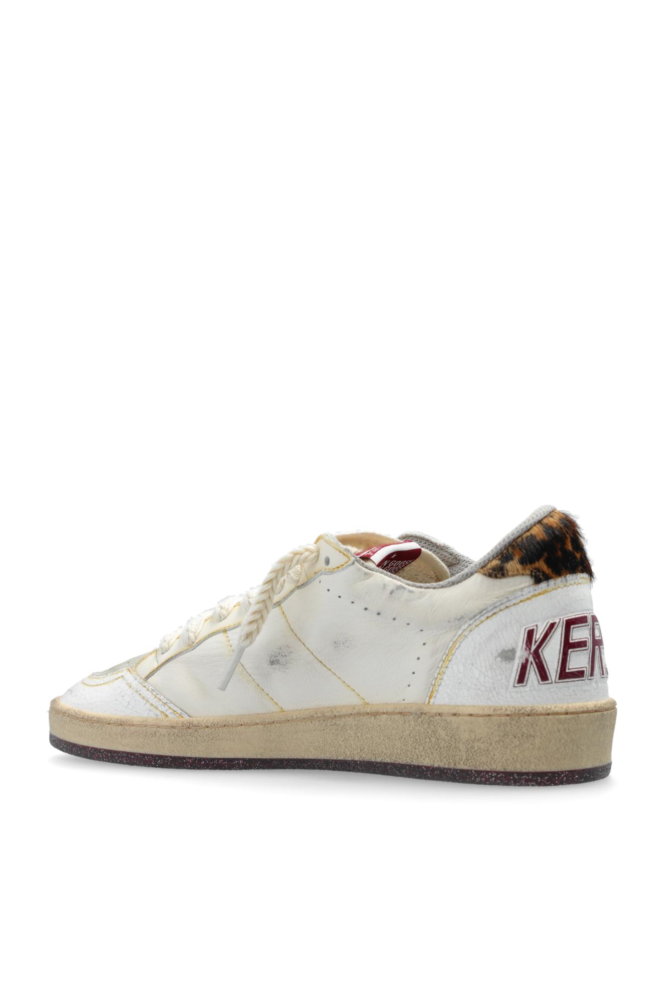 Shop Golden Goose Sneakers Ball Star In Wht Beige Leo