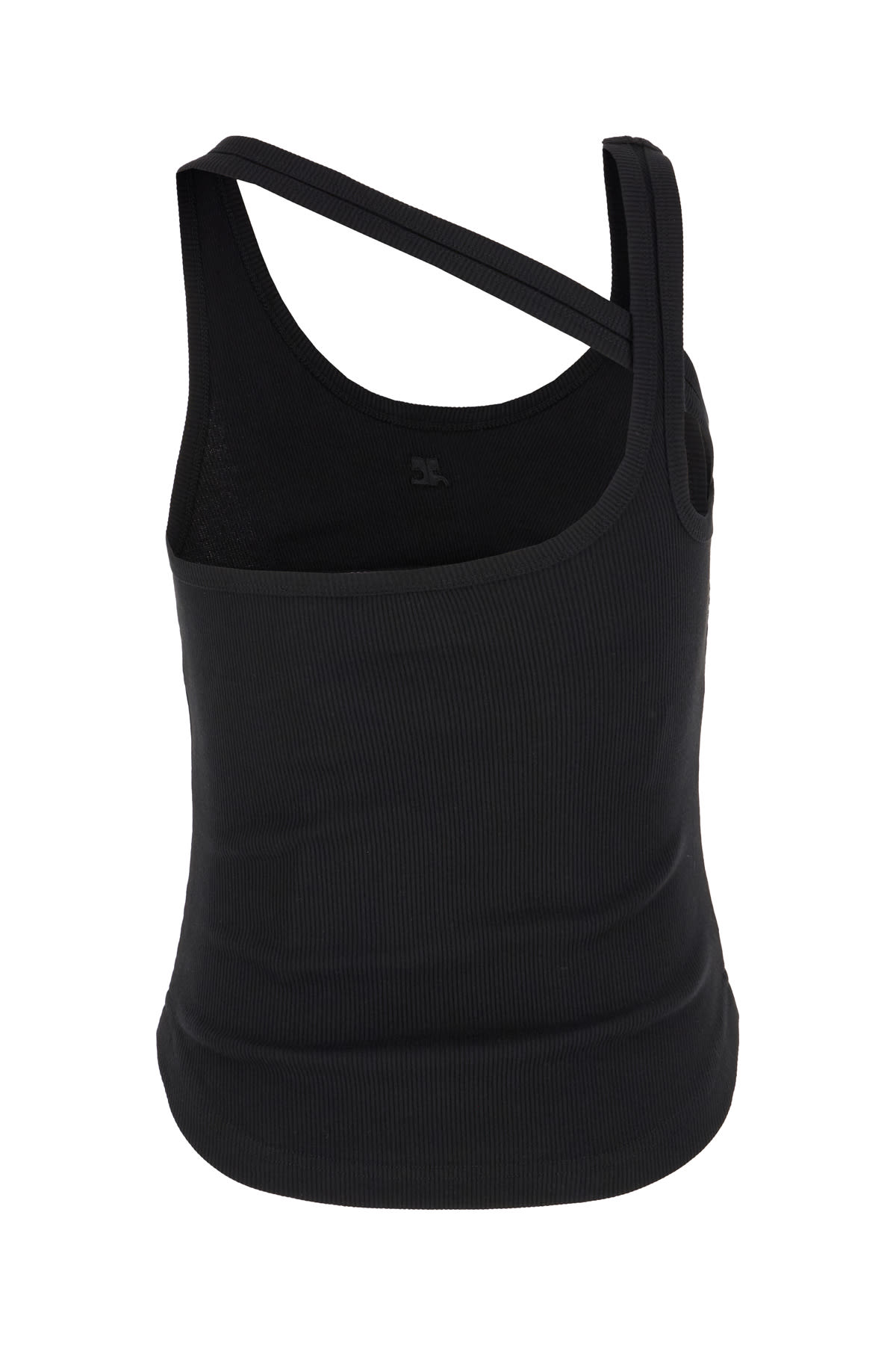 Courrèges Tank Top With Asymmetrical Buckle In Black