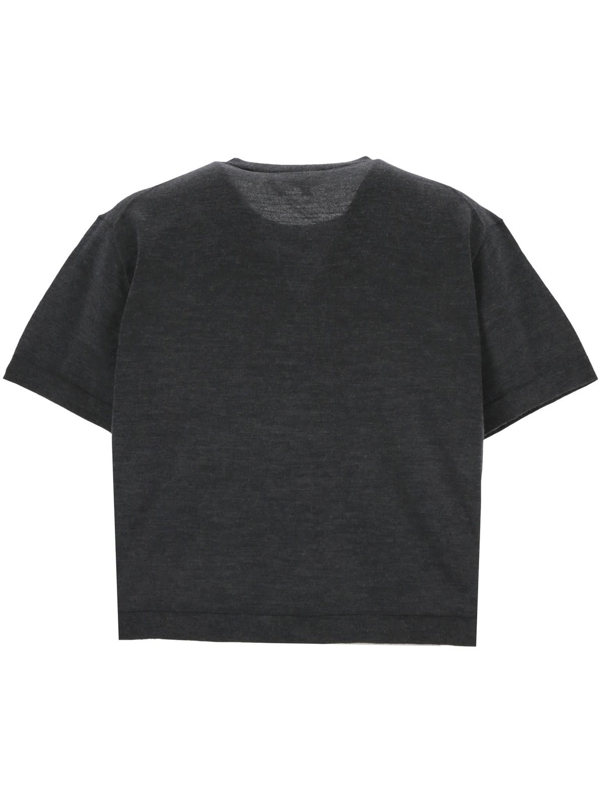 Shop Theory Cropped Knitted T-shirt In Grey