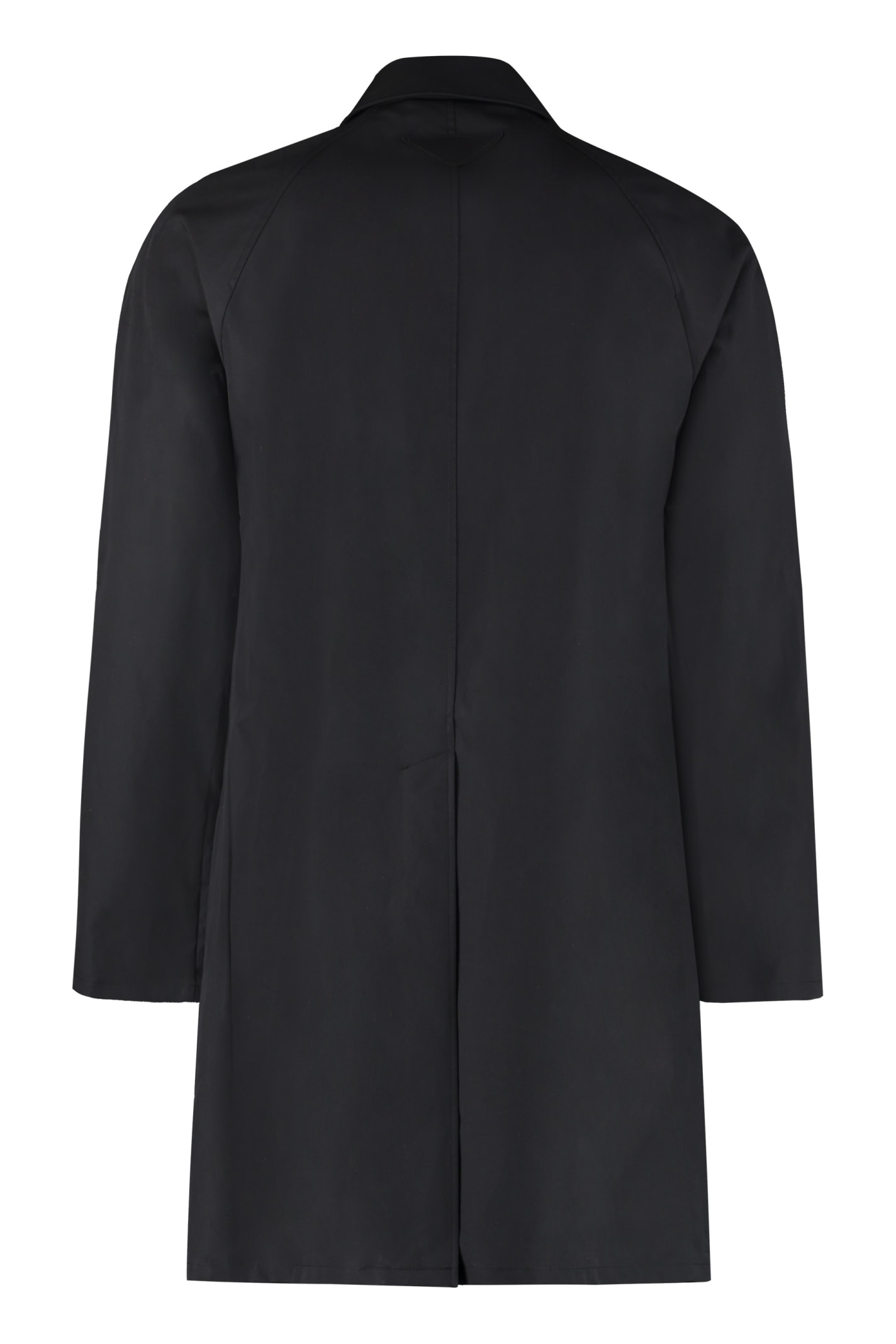 Shop Prada Cotton Trench Coat In Black