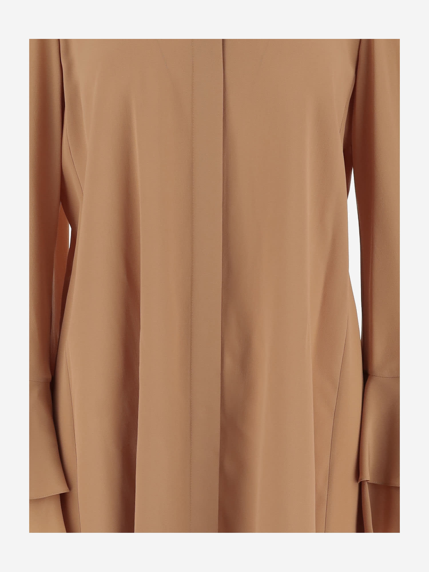 Shop Chloé Crepe De Chine Dress In Beige