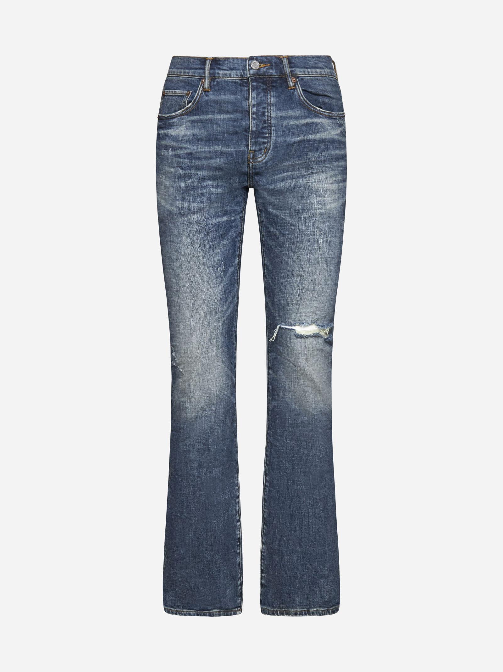 Shop Purple Brand Rip Flared Jeans In Blue