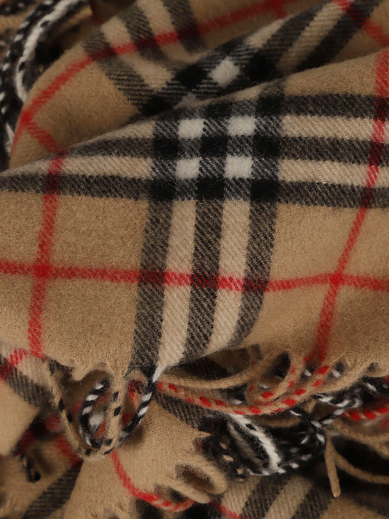 Shop Burberry Vintage Check Washed Happy Scarf In Archive Beige