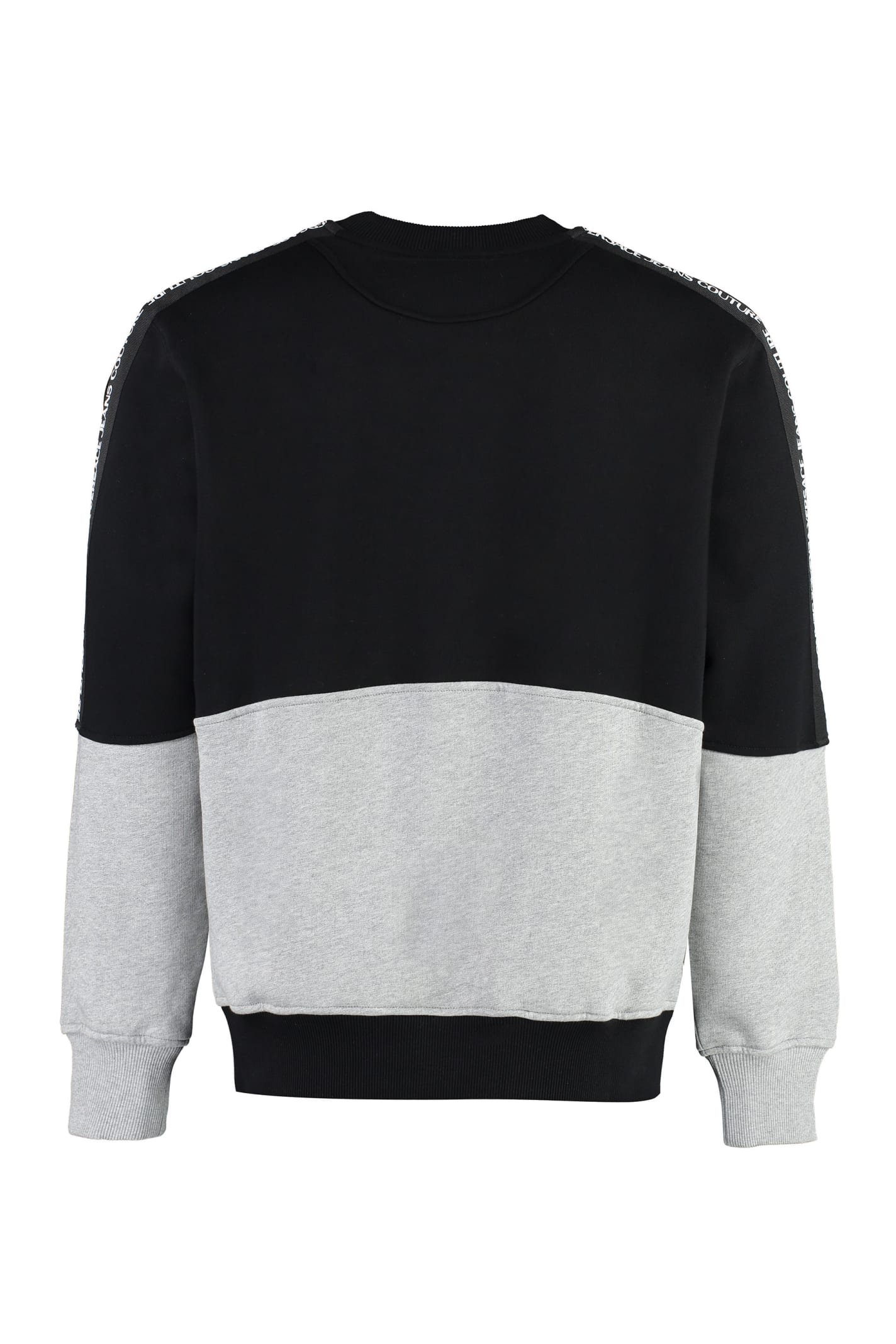 Shop Versace Jeans Couture Cotton Crew-neck Sweatshirt In Black