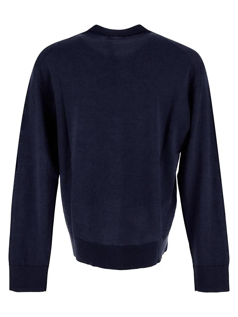 Shop Laneus Crewneck Knit In Blue