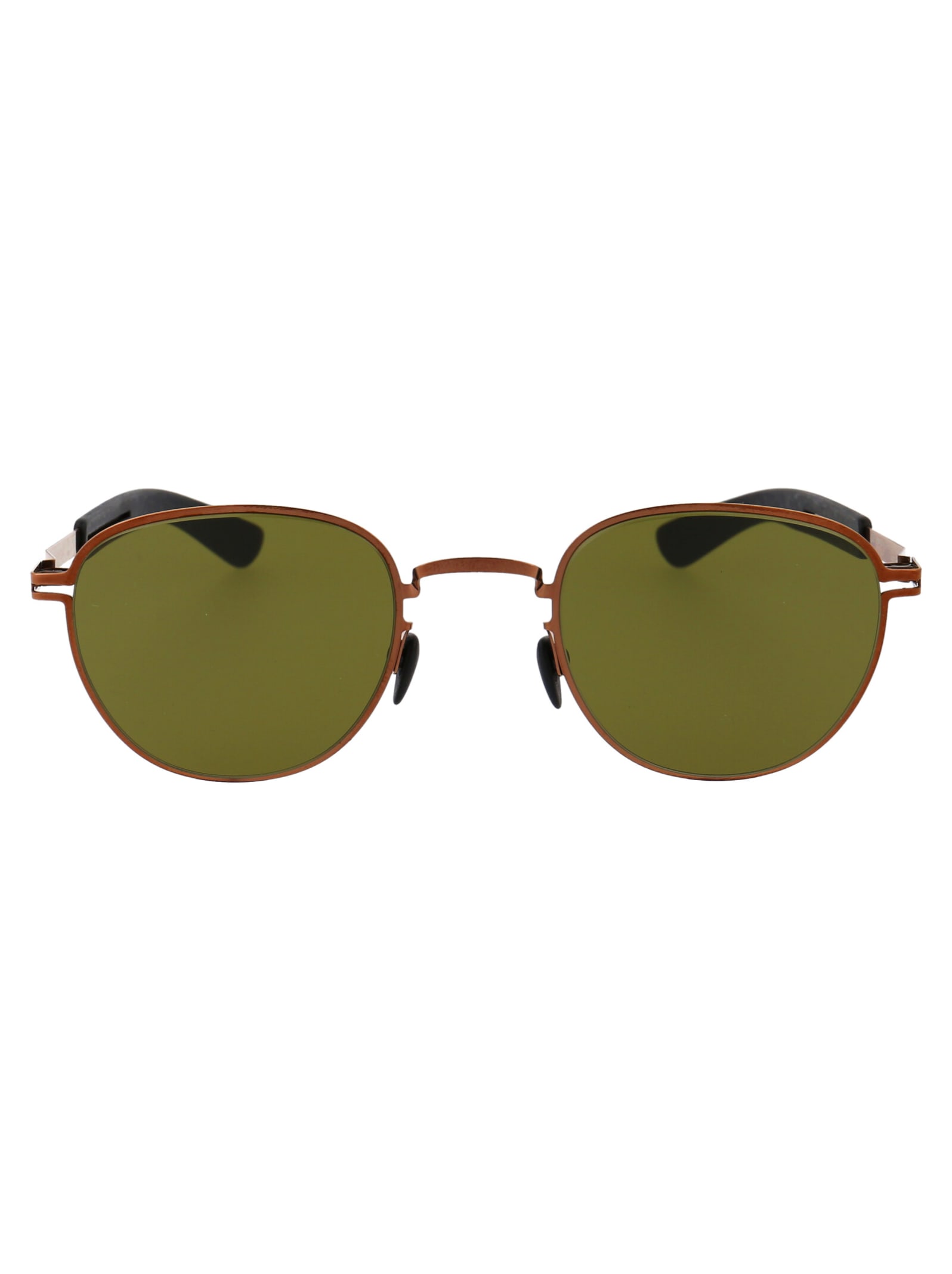Mykita Basil Sunglasses In 247 Mh5 Shinnycopper/pitch Blhollygreen Solid