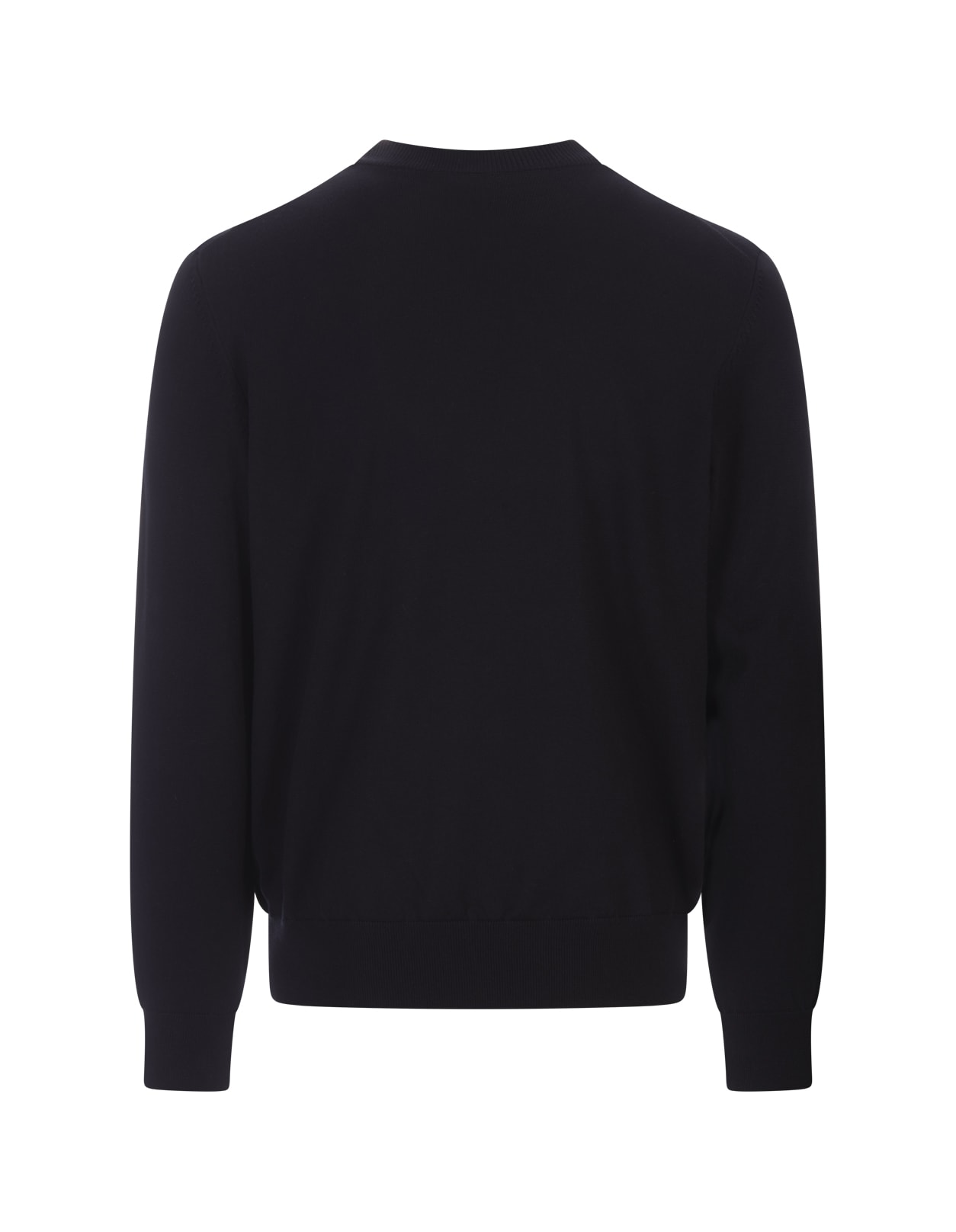 Shop Hugo Boss Dark Blue Crew Neck Sweater With Embroidered Logo