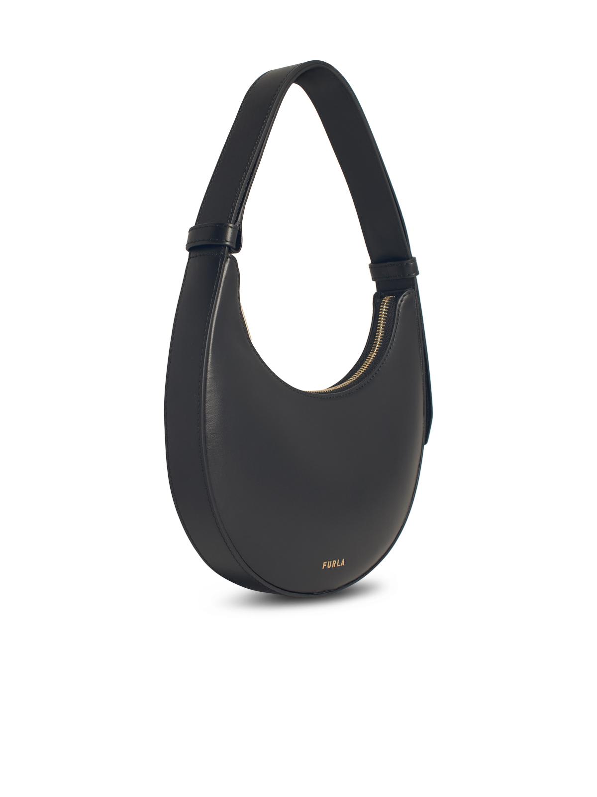 Furla Delizia Mini Bag In Black Leather In Black