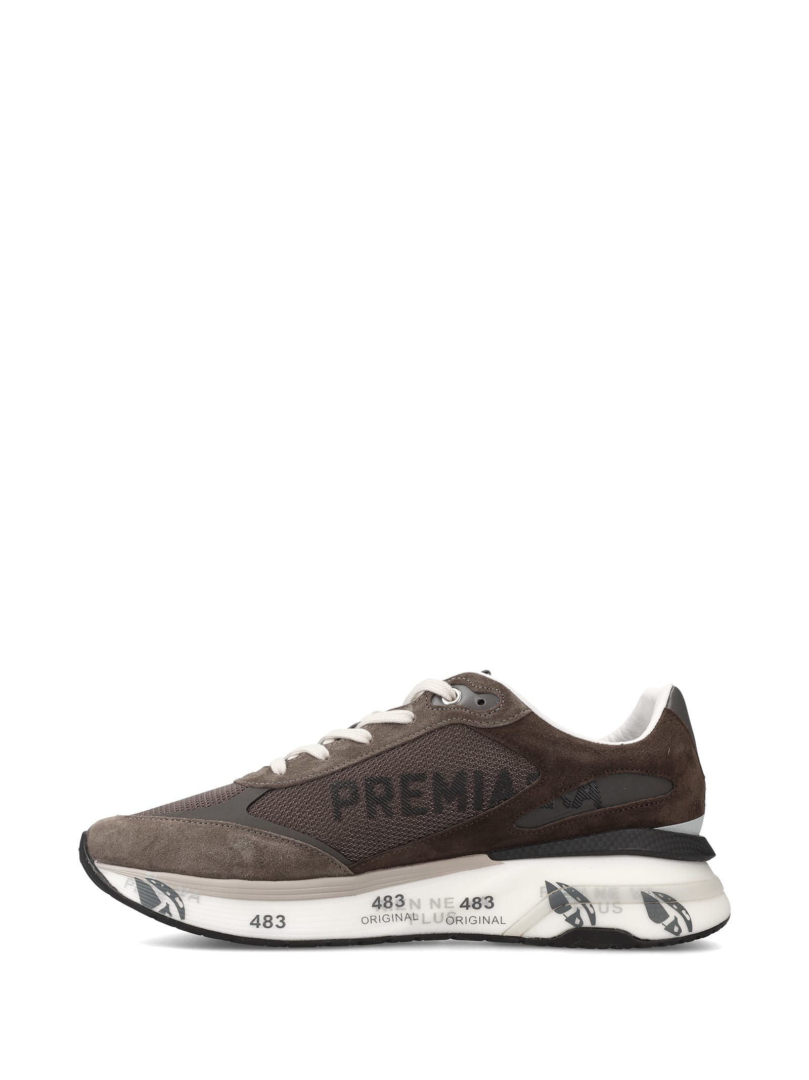 Shop Premiata Sneaker Moerun 6446 Dark Brown Men In Moro Grigio