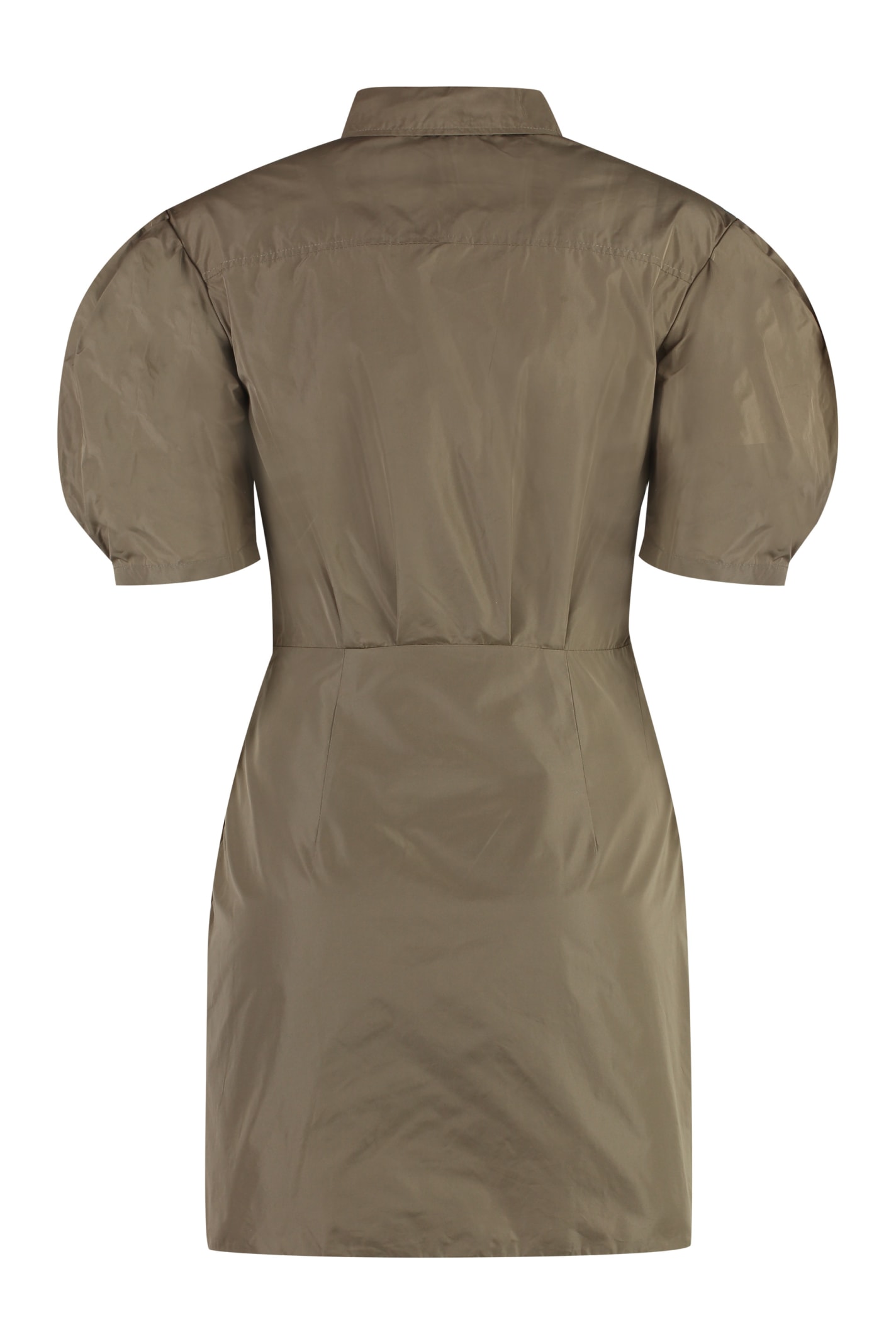 Msgm Technical Nylon Dress In Beige