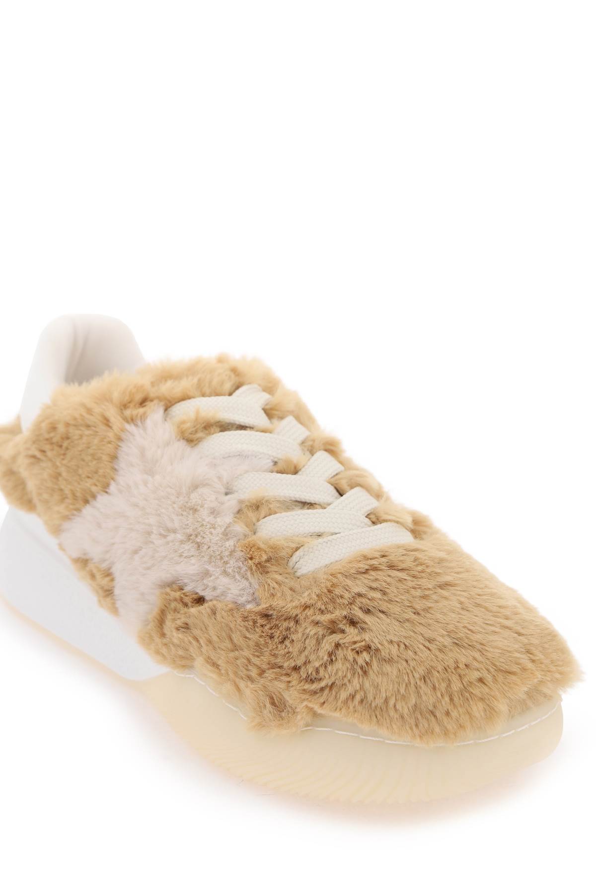 Shop Stella Mccartney Loop Sneakers In Beige White (beige)