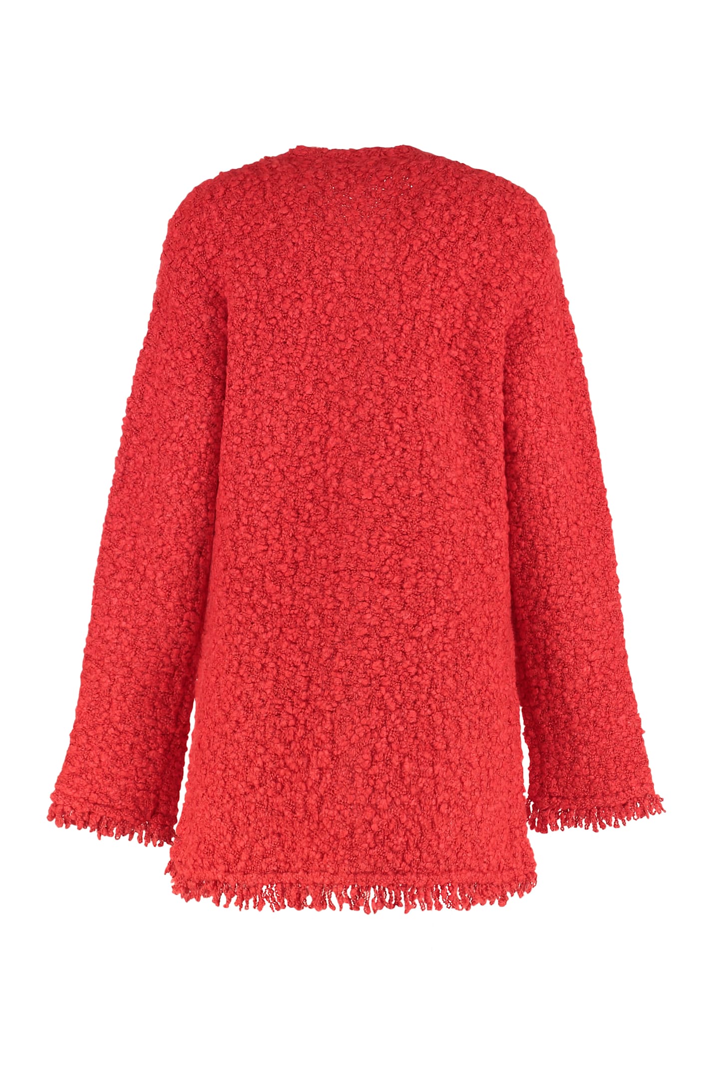 Fabiana Filippi Long Jacket With Boucle Effect In Red