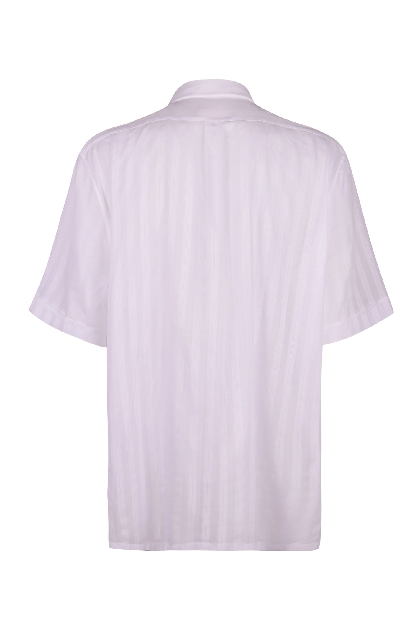 Shop Givenchy Short Sleeve Cotton Shirt In White