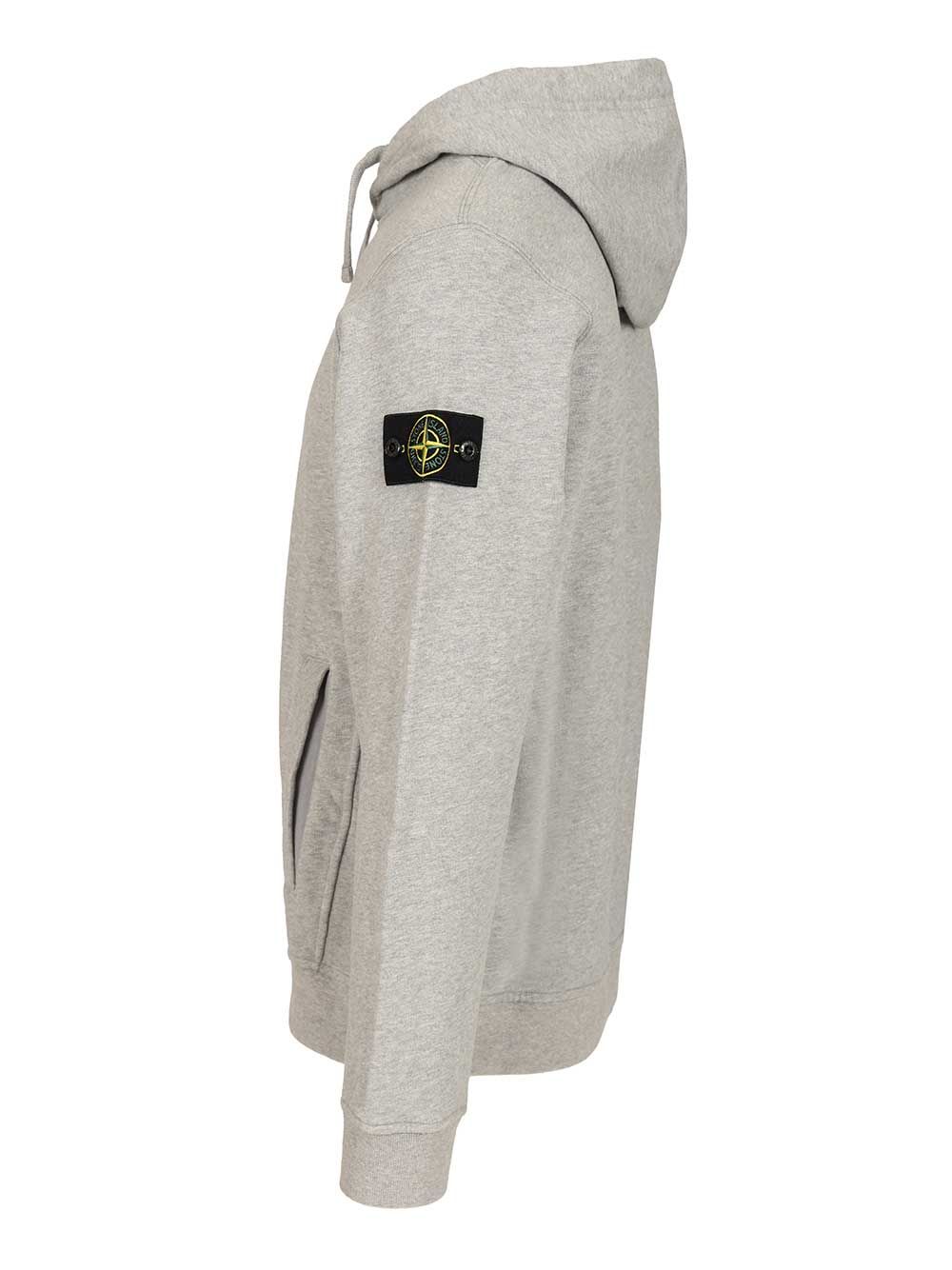 Stone Island Organic Cotton Hoodie Sweatshirts Grey In Gray