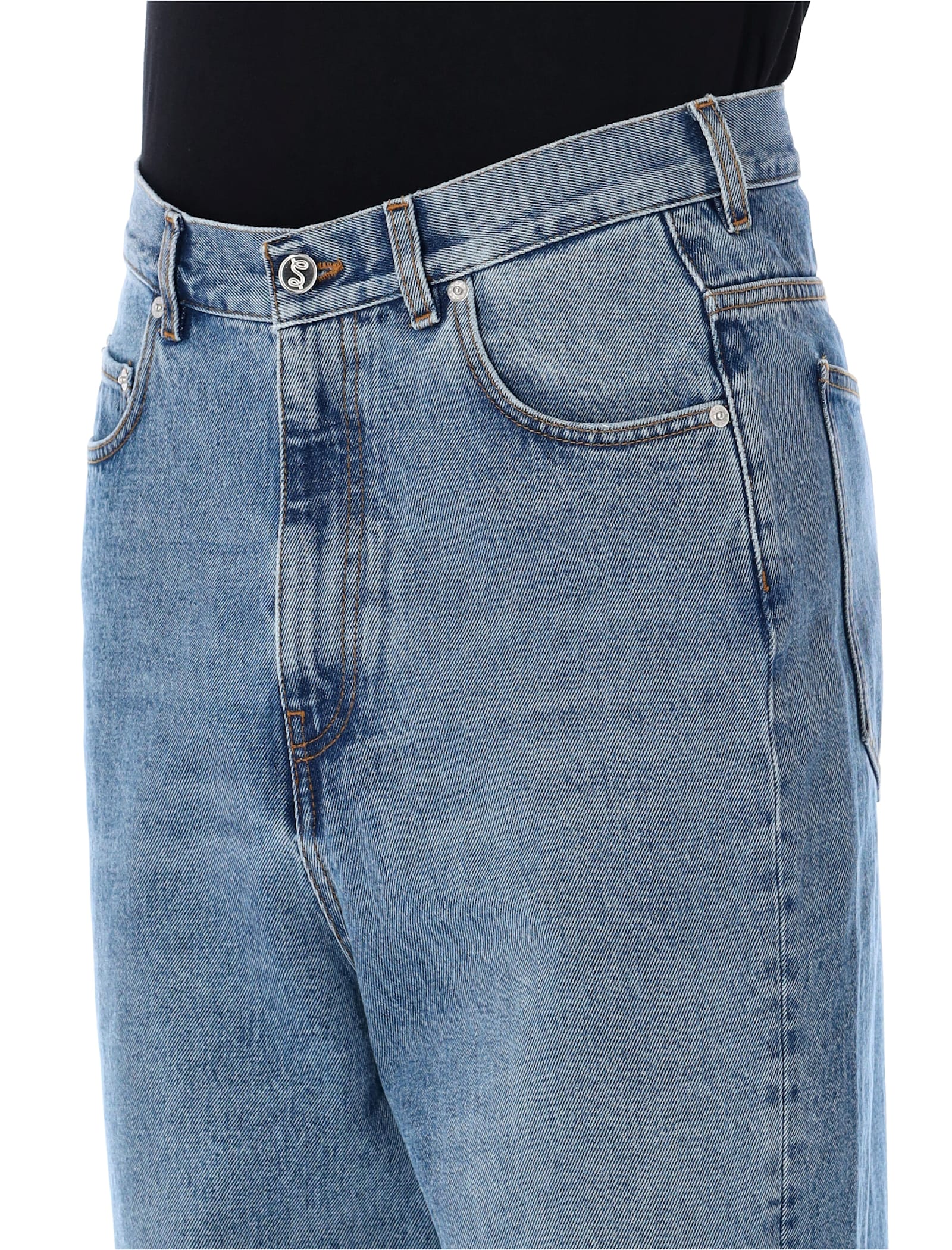 Shop Séfr Disco Cut Jeans In Country Blue