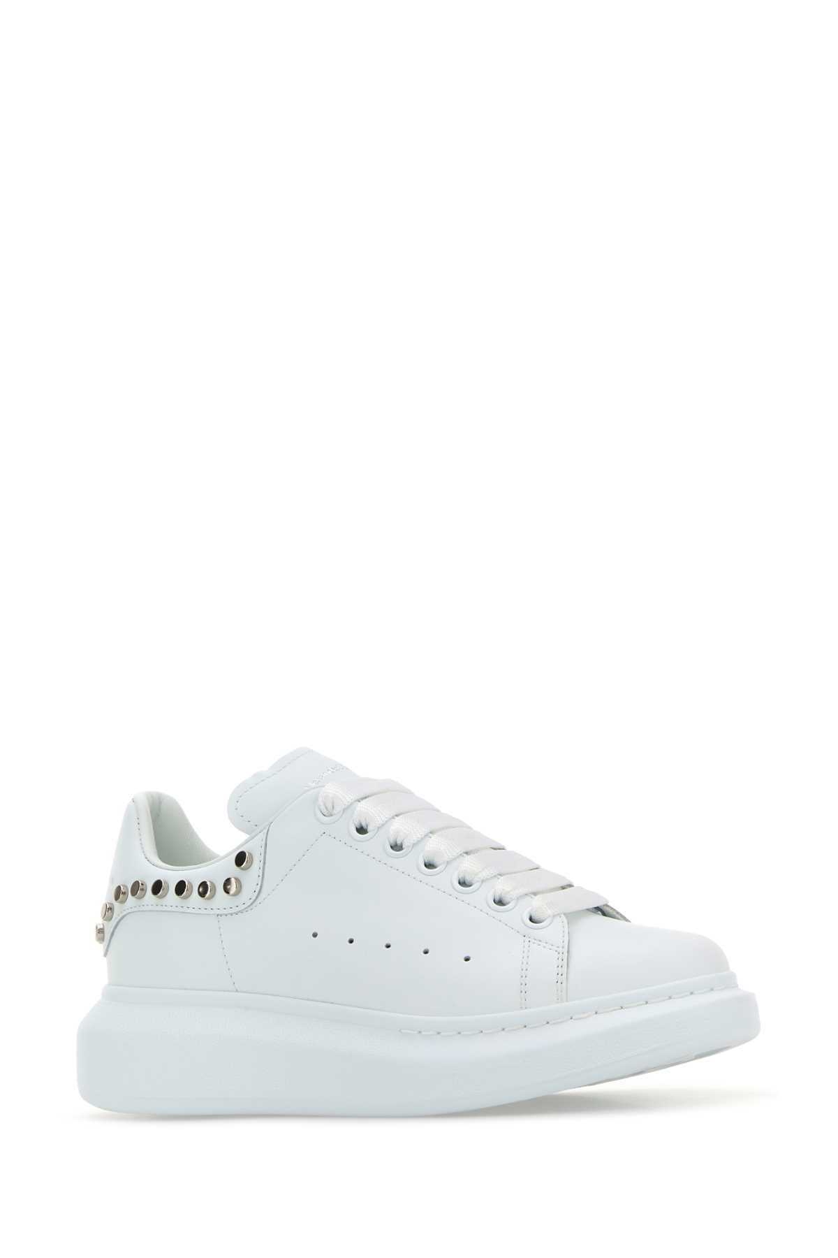 Alexander Mcqueen Leather Sneakers With Platform Sole And Stud Embellishments