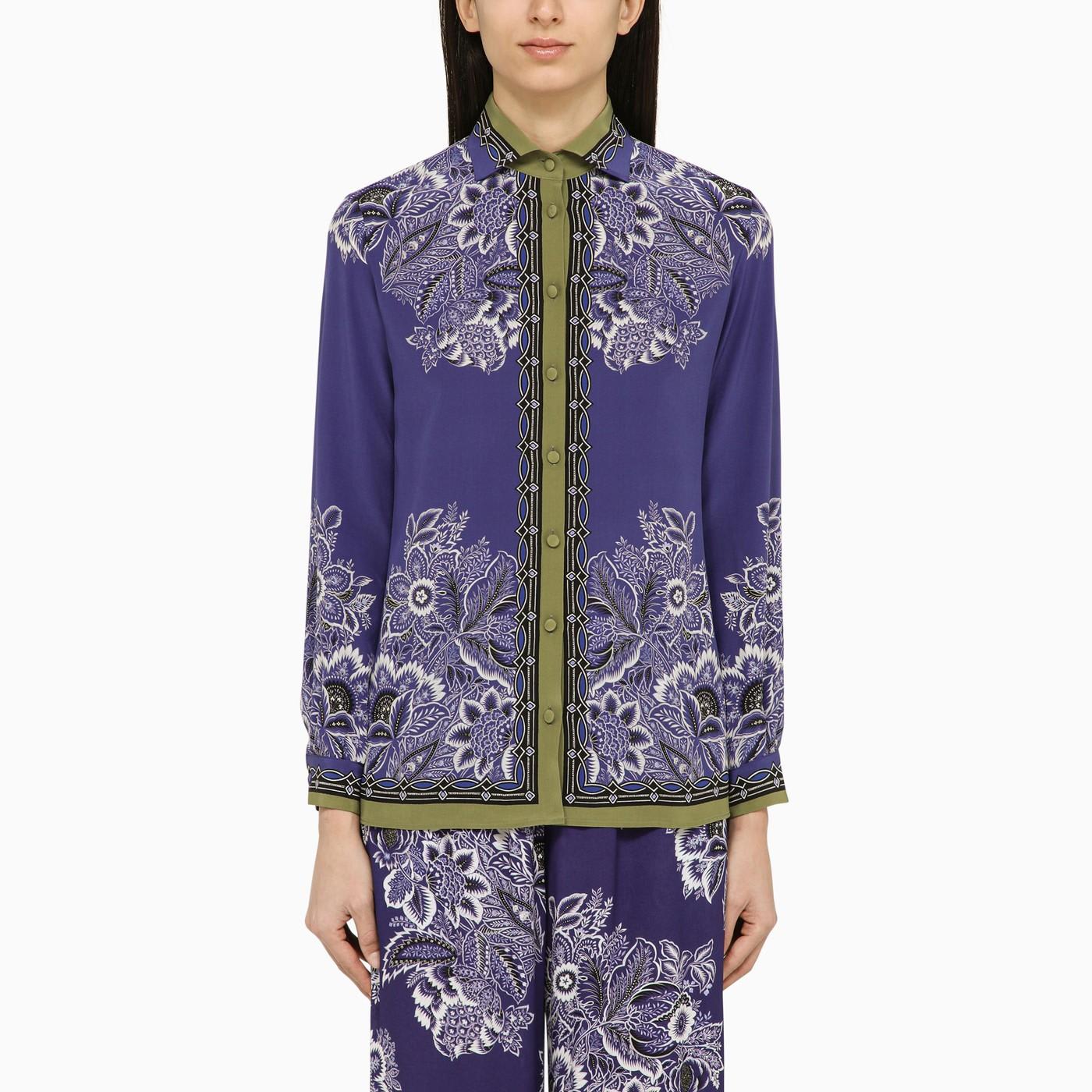 Shop Etro Multicoloured Silk Shirt In Blu