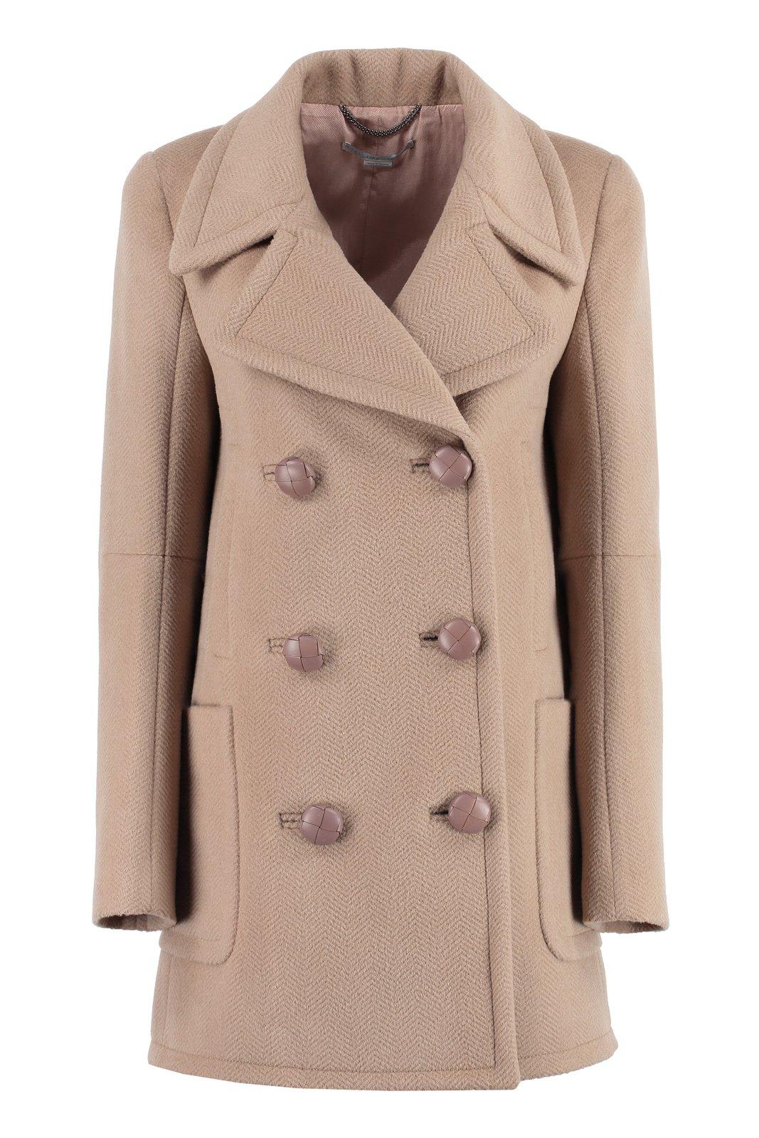 Shop Stella Mccartney Double-breasted Coat In Beige
