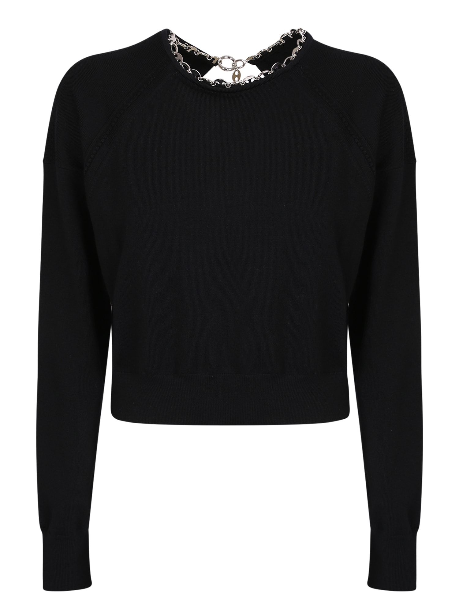 Paco Rabanne Basic Sweater With Chain Detail Black