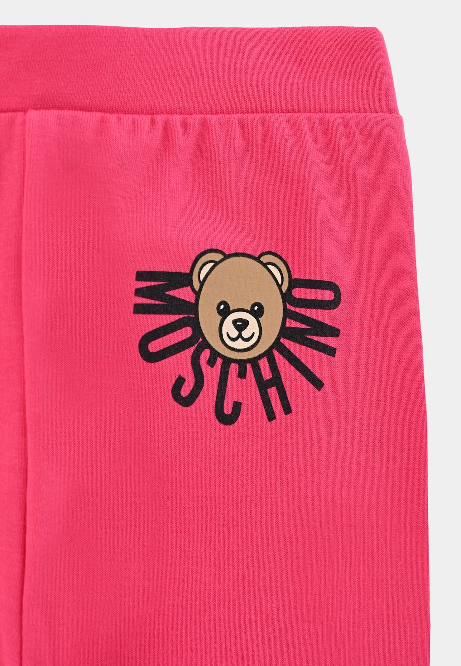 Moschino Fuchsia Leggings For Baby Girl With Teddy Bear In Pink