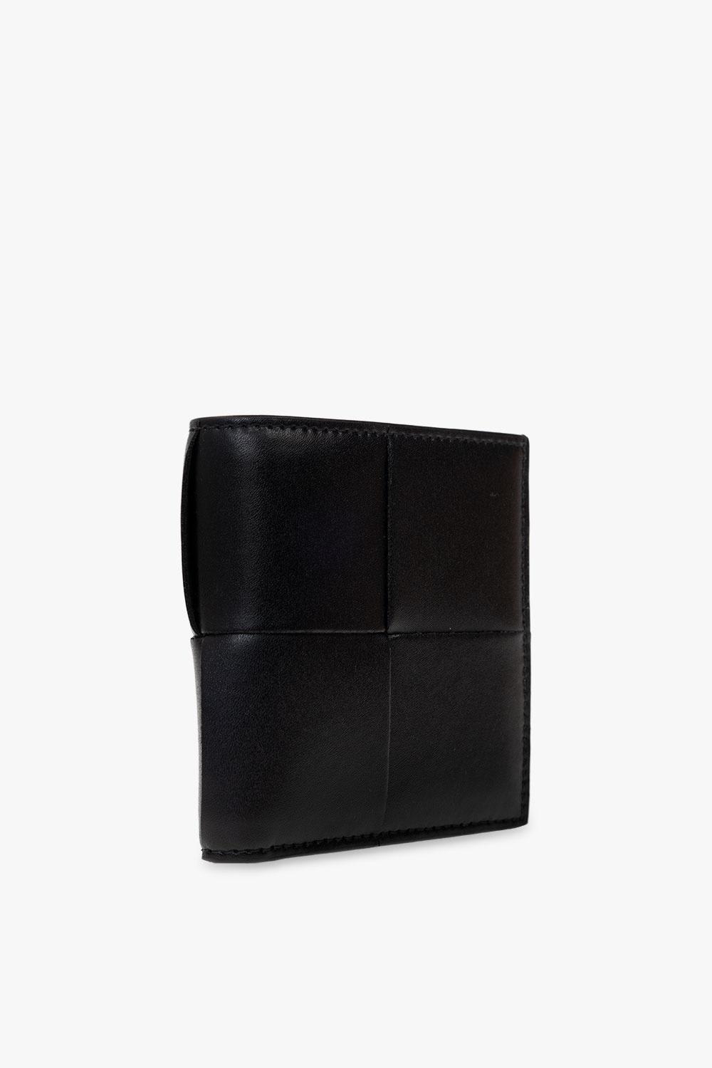 Shop Bottega Veneta Leather Folding Wallet In Black