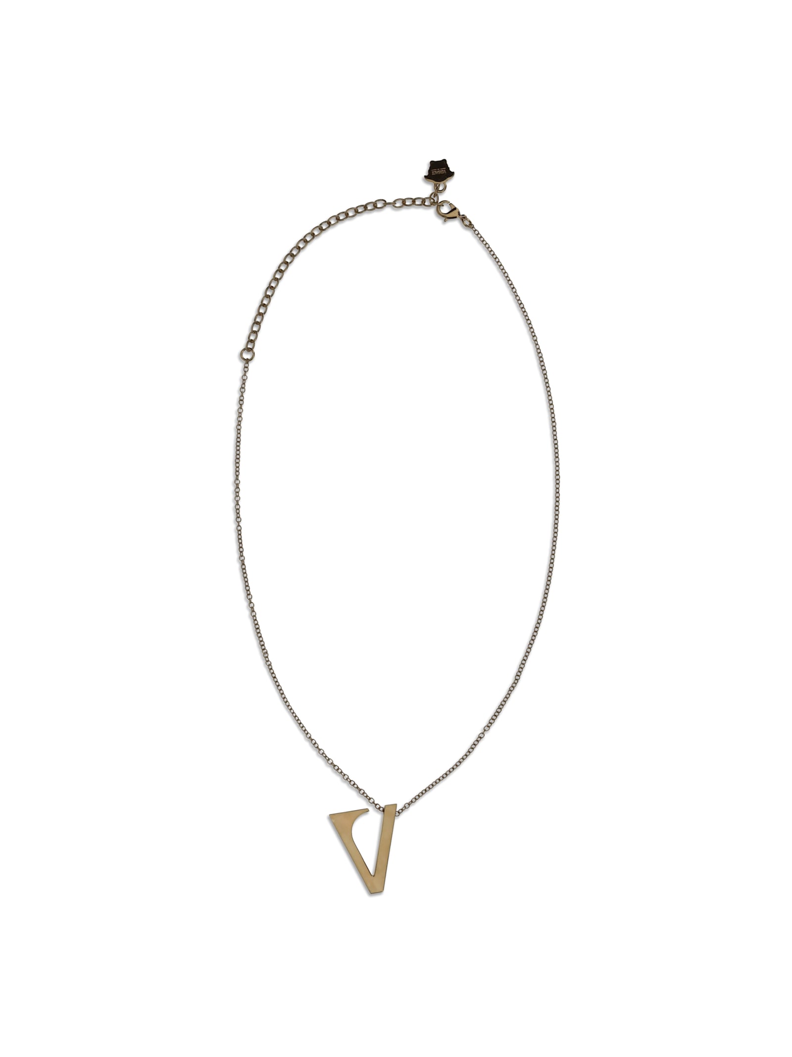 Versace V Chain Necklace In Gold