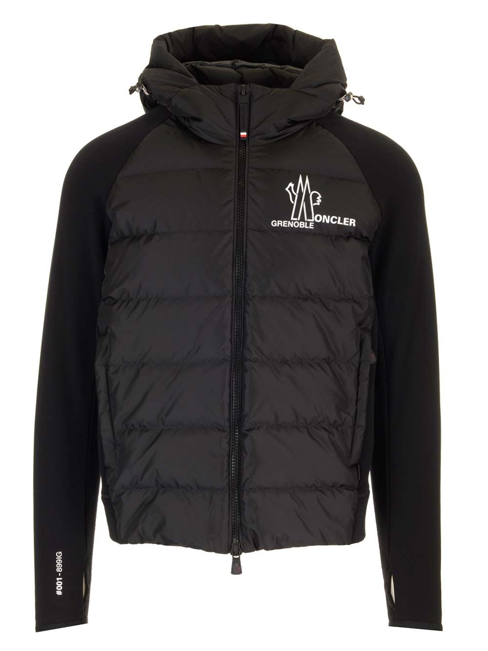 Moncler Padded Sweatshirt With Zip In Black