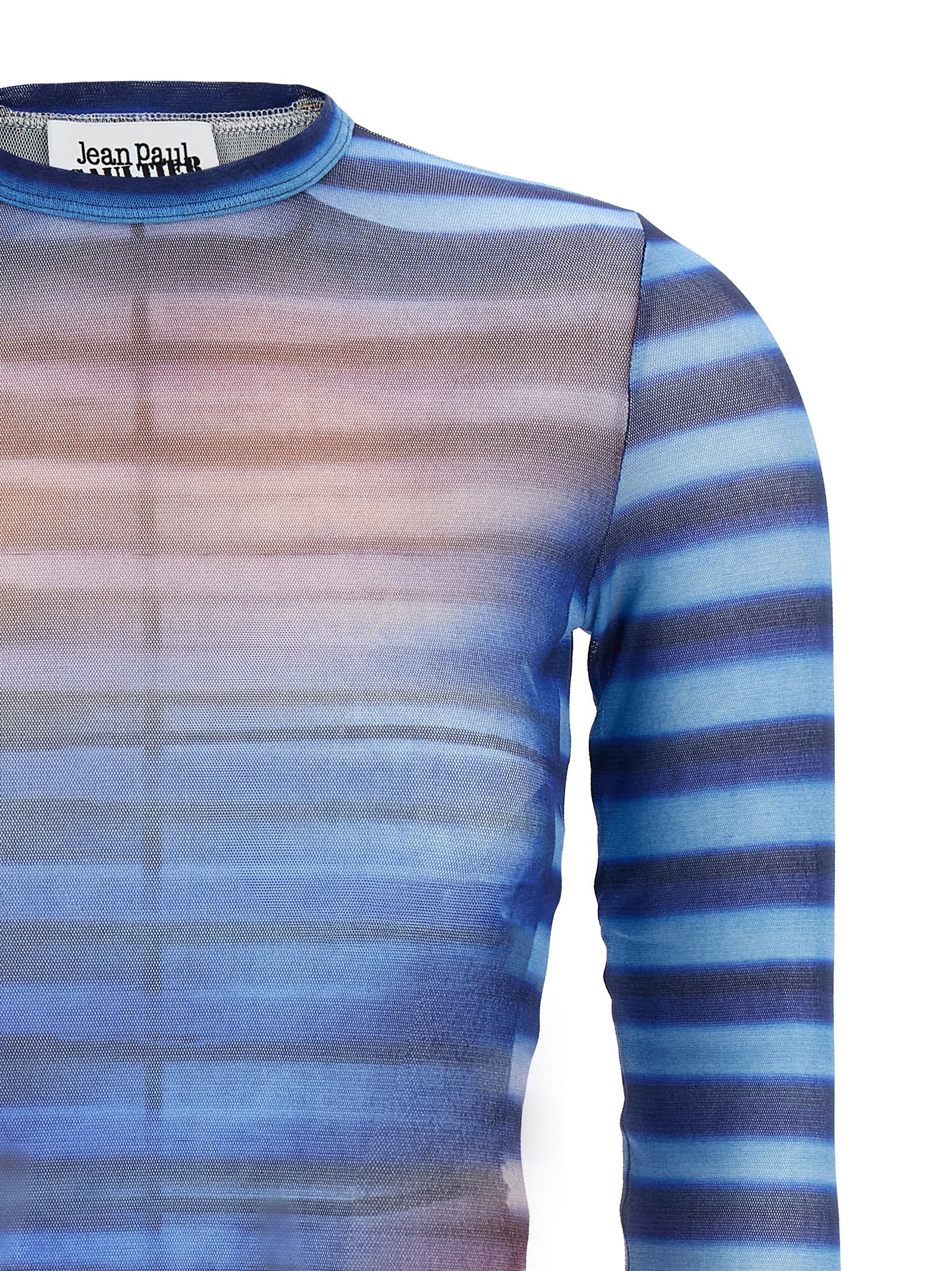 Jean Paul Gaultier Gradient Striped Long-sleeved Top In Pastel Hues In Multi
