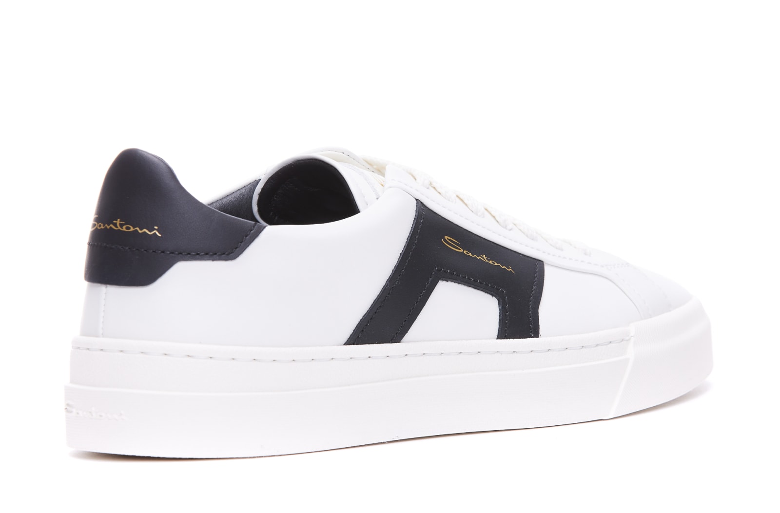 Shop Santoni Sneakers  In White/black